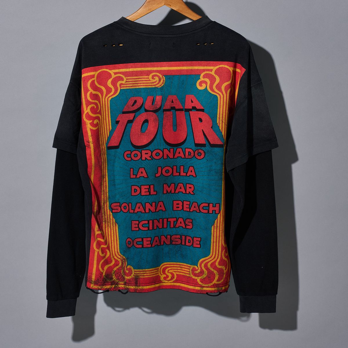 Duaa World Tour Ls Tee Shirt - ORANGE/BLACK