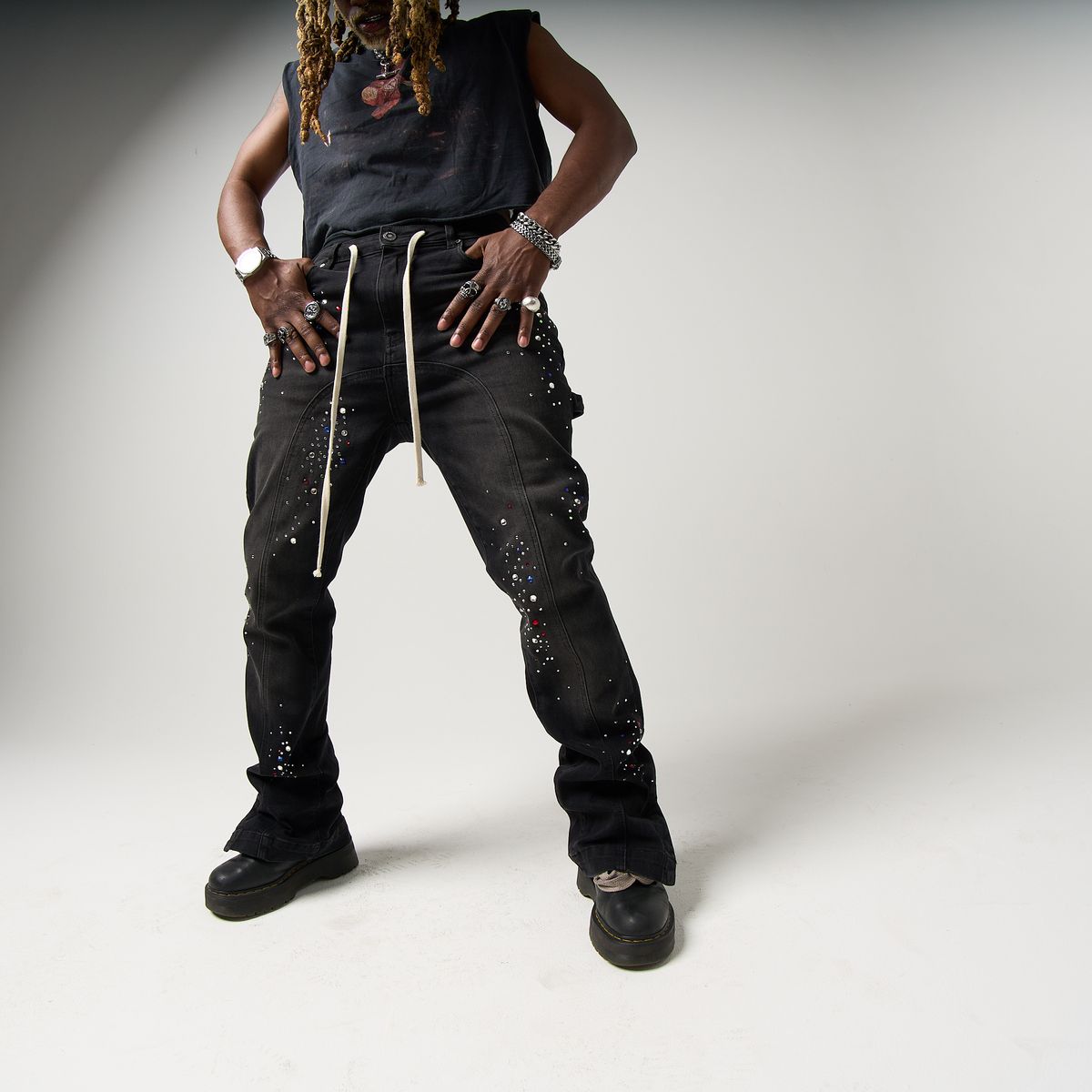 Duaa Guidance Black Denim Jeans - BLACK