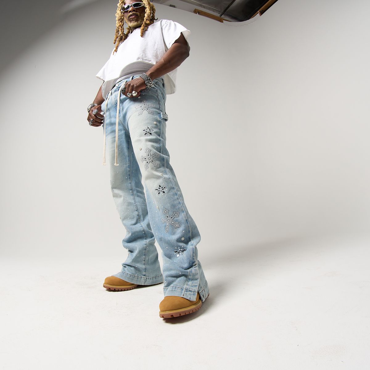 Duaa Righteous Blue Denim Jeans - STONE