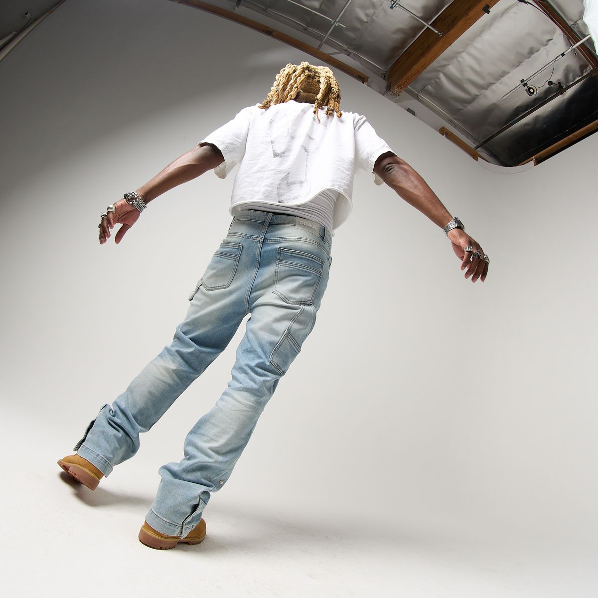 Duaa Righteous Blue Denim Jeans - STONE