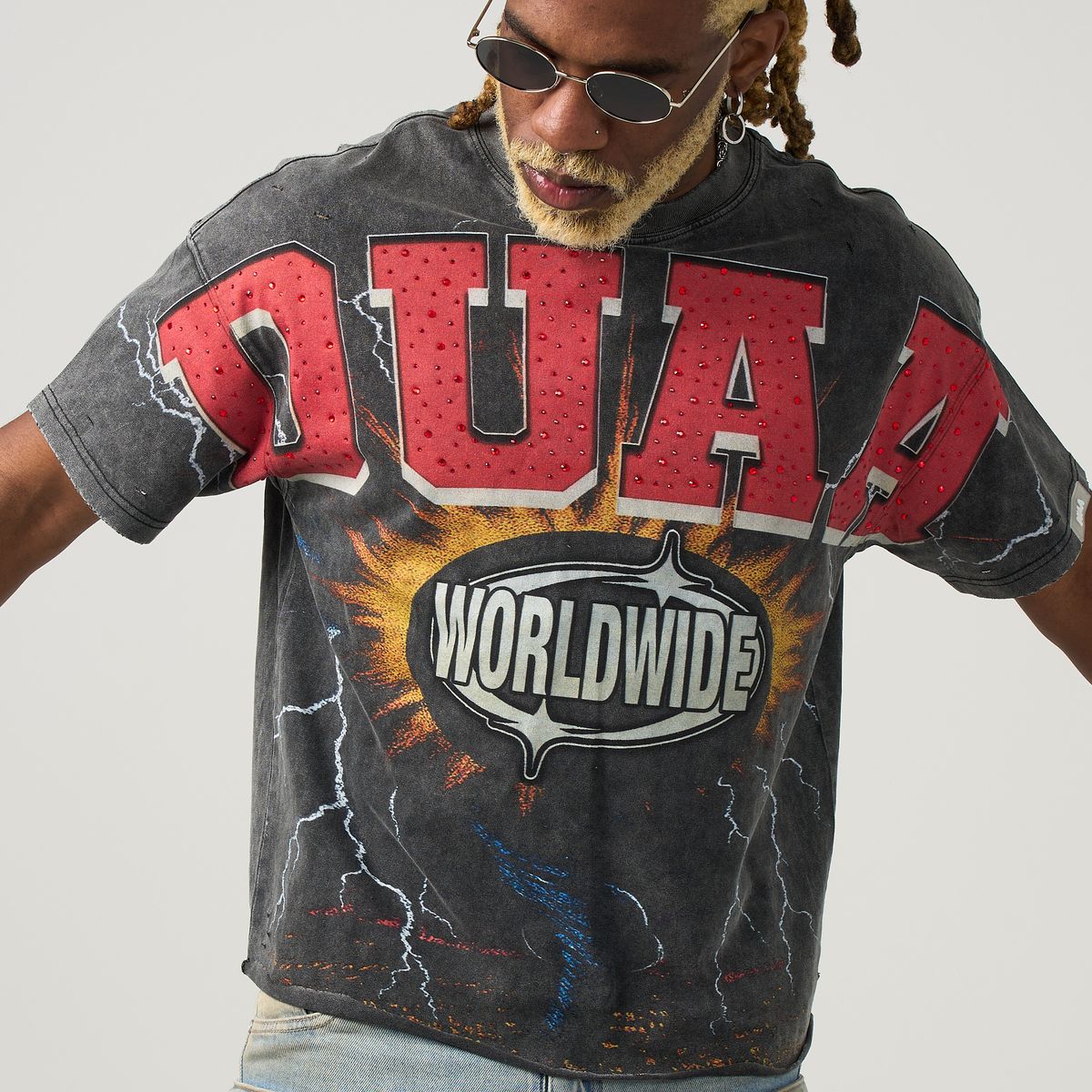 Duaa Worldwide Tee - GREY WASH