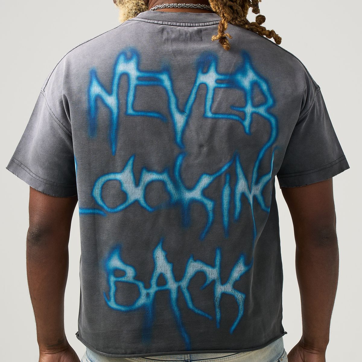 Duaa Butterfly Tee Shirt - BLUE/GREY