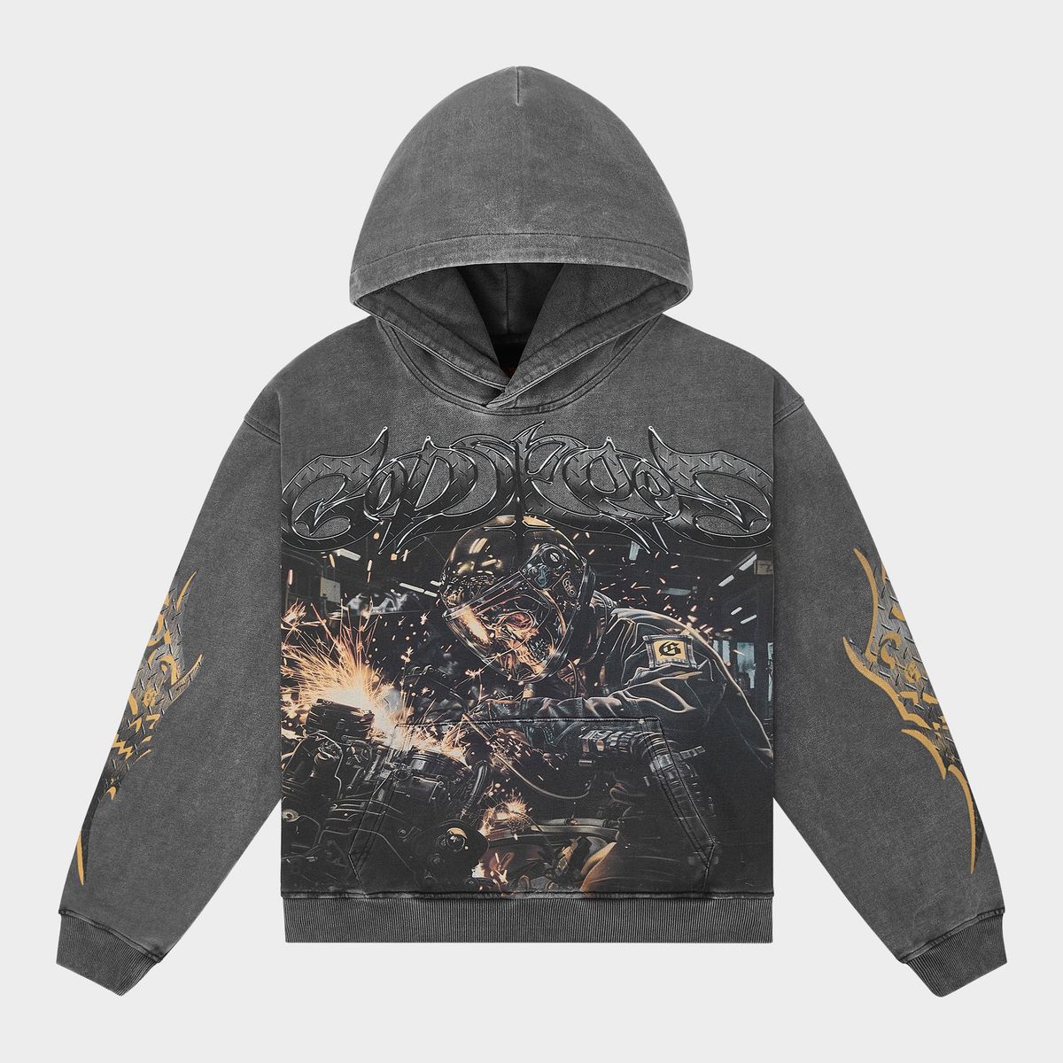 Godspeed Steel Sharpens Steel Hoodie - GREY WASH