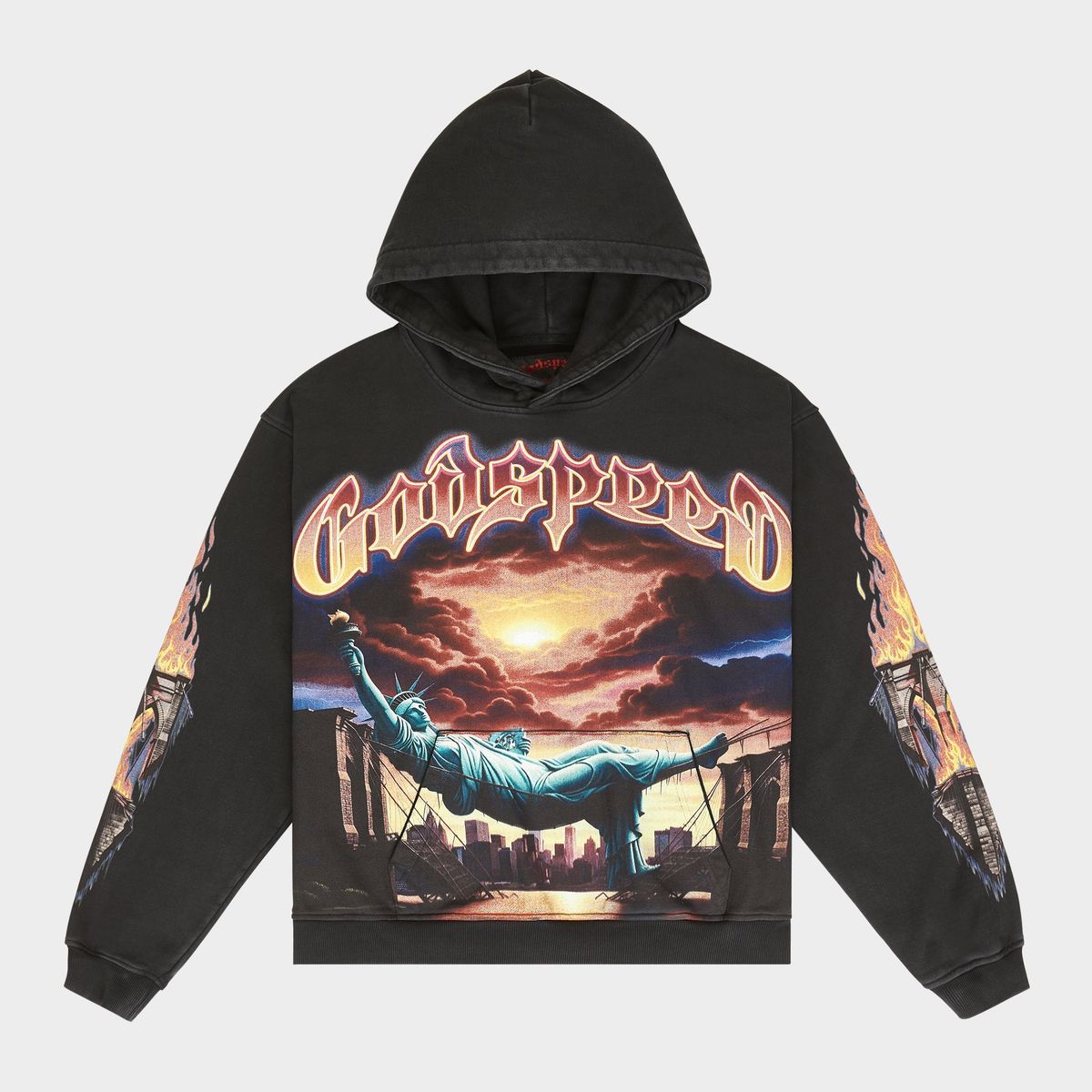 Godspeed Burnt Bridges Hoodie - BLACK WASH