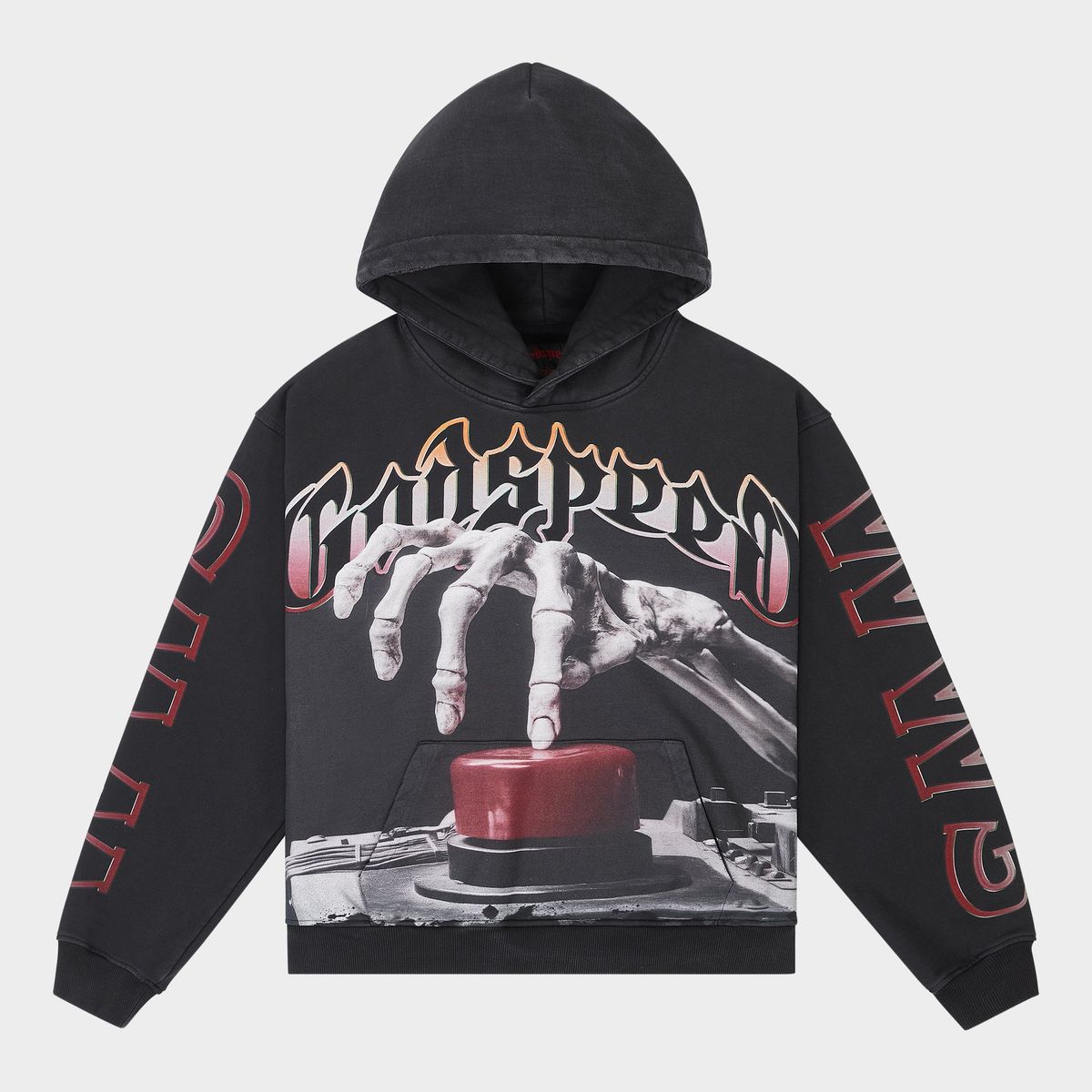Godspeed Code Red Hoodie - BLACK-WASH