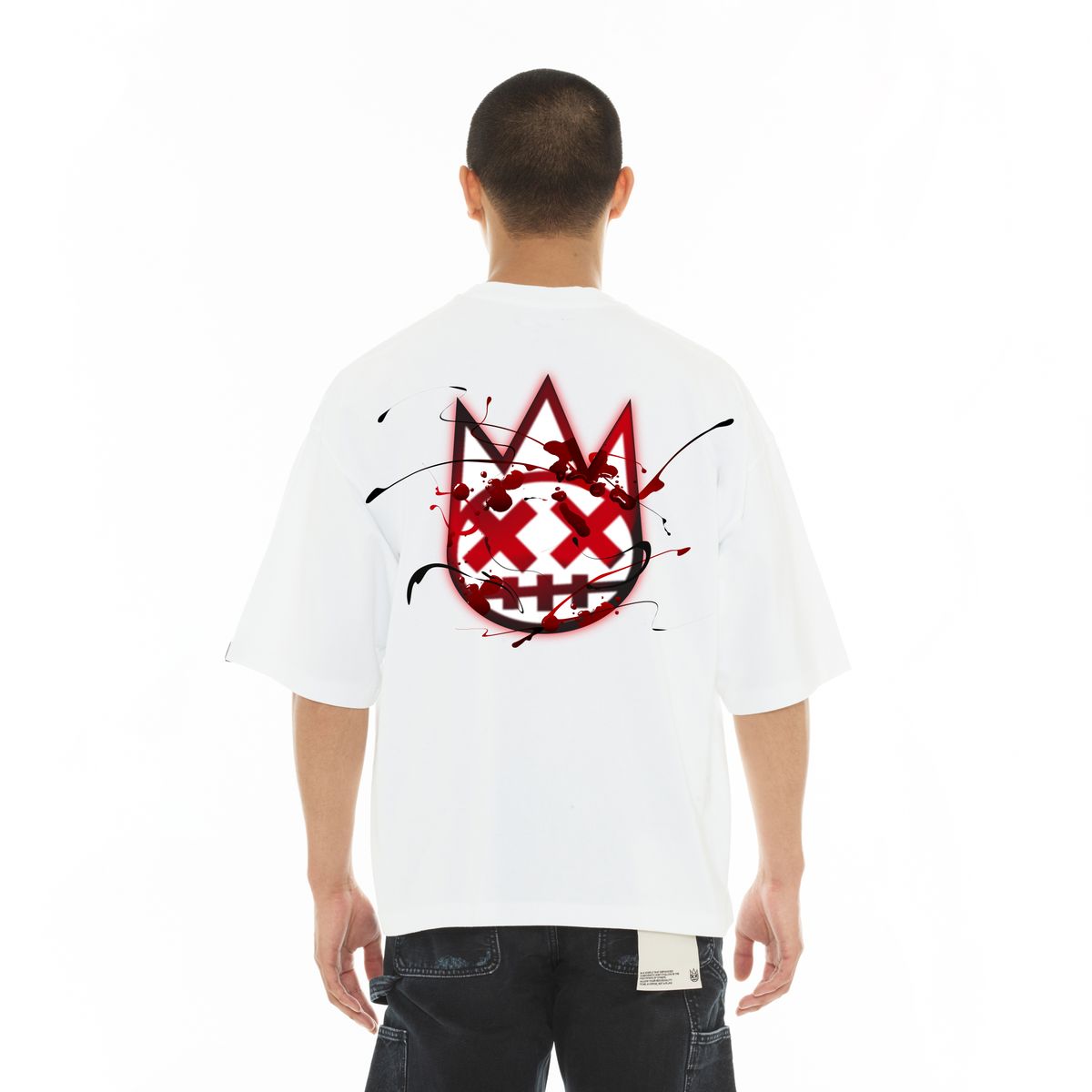 Cult Boxy Fit Short Sleeve Tee 'Blood Logo' - WHITE/RED