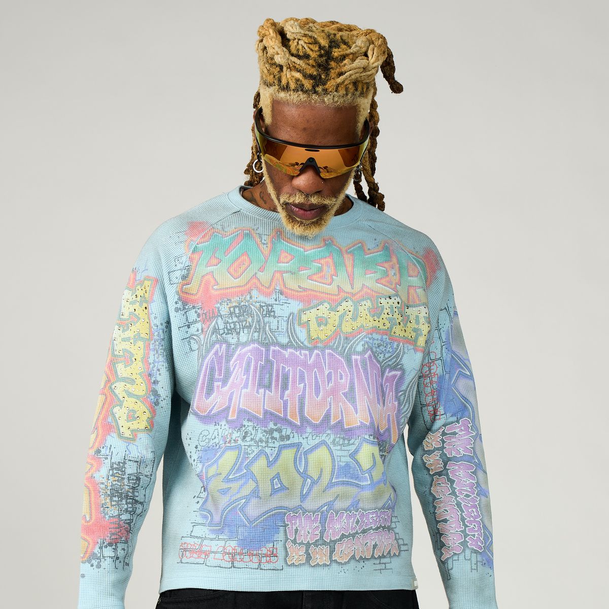 Duaa Art Long Sleeve - AQUA/MULTI-COLOR