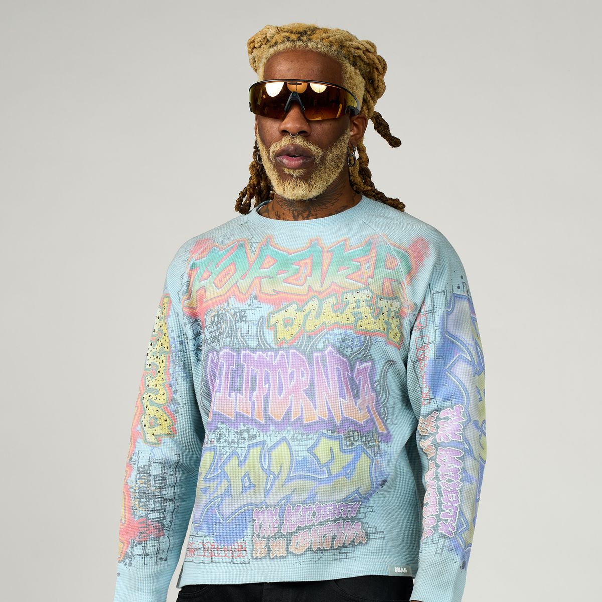 Duaa Art Long Sleeve - AQUA/MULTI-COLOR