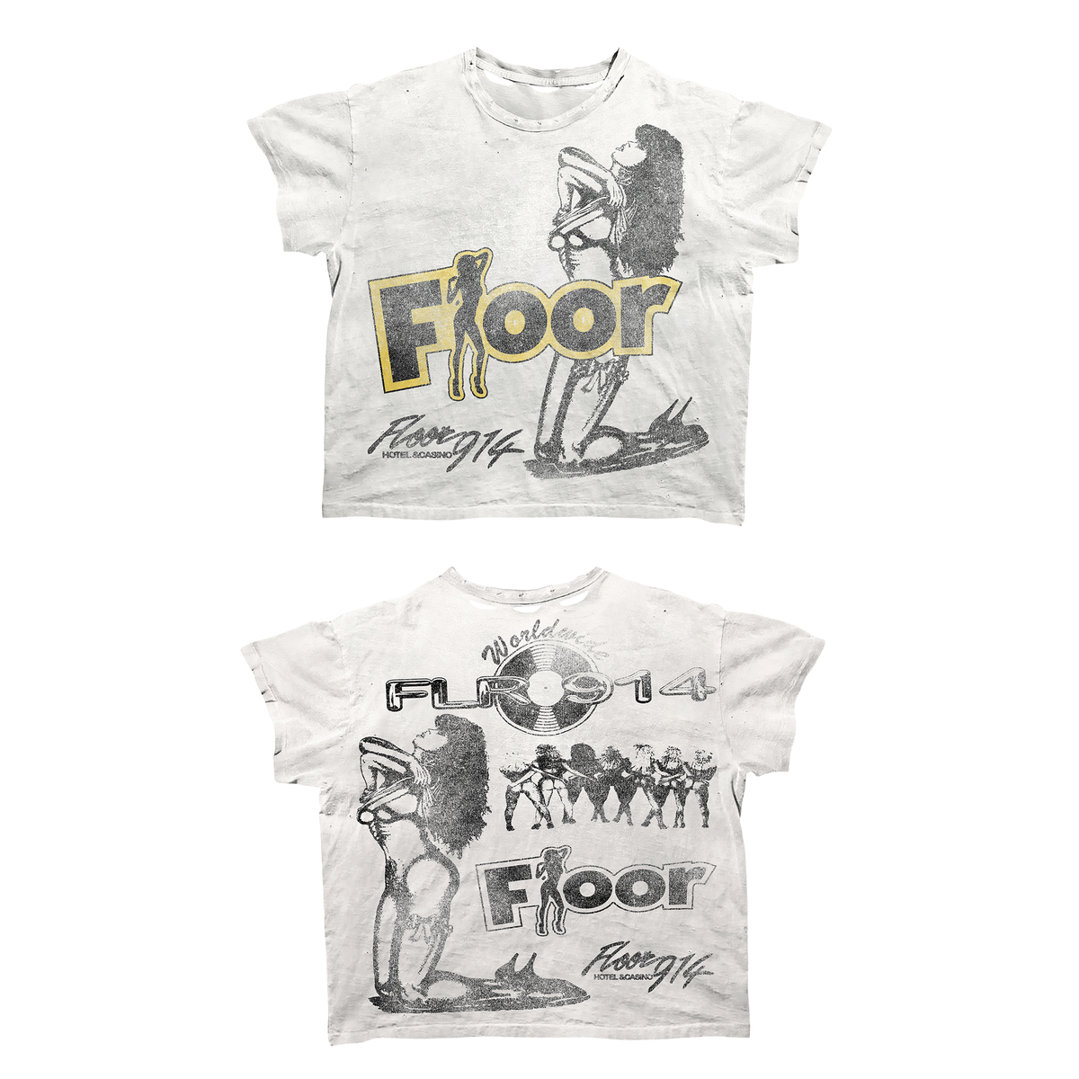 FLOOR914 Club 914 Tee - WHITE/YELLOW