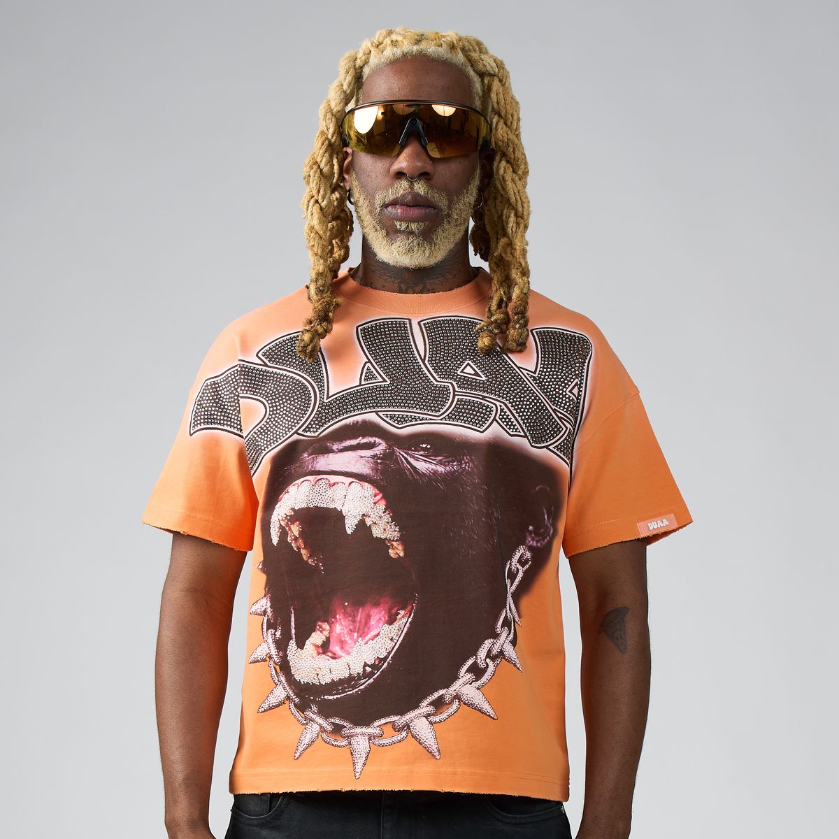 Duaa Chainlink Tee - ORANGE