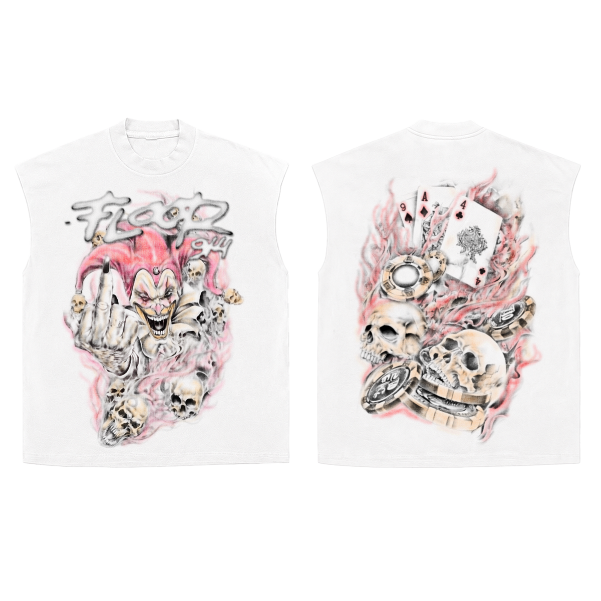 FLOOR914 Jester Sleeveless Tee - WHITE