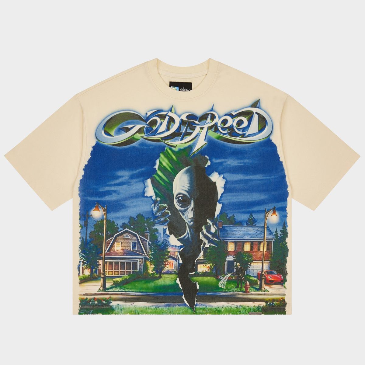 Godspeed Neighborhood Watch T-shirt - BONE