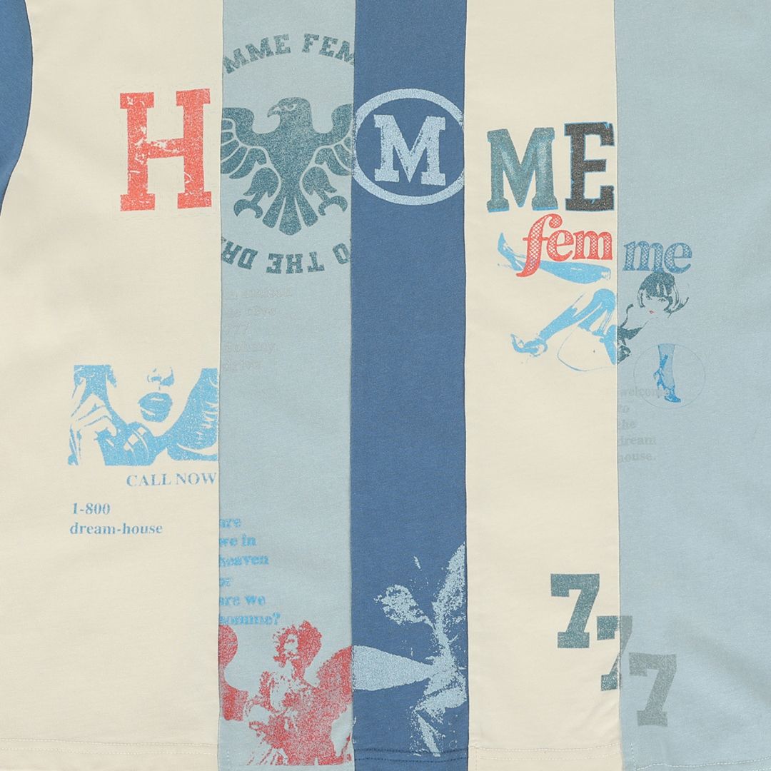 Homme + Femme Reconstructed Varsity Tee- White