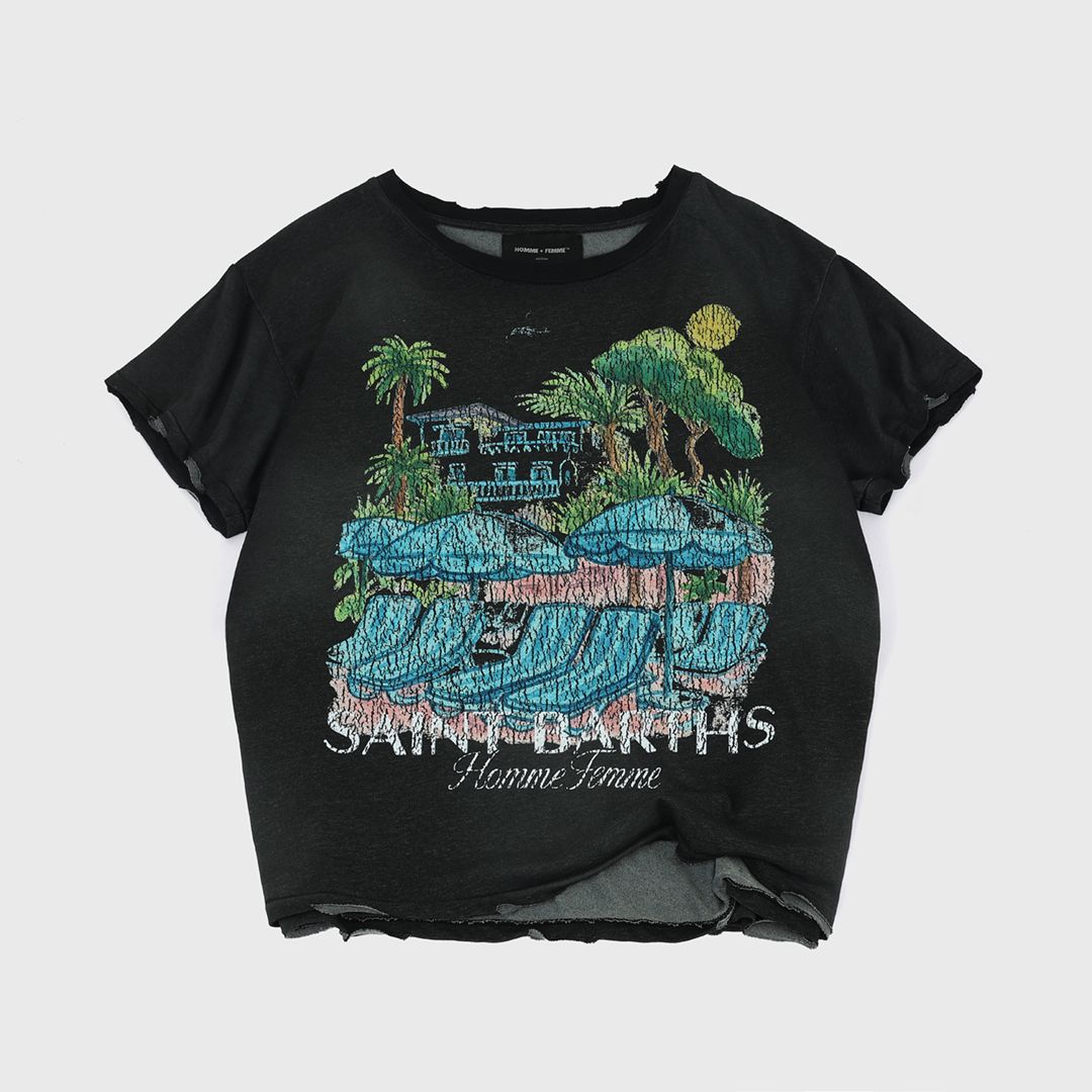 Homme Femme St Barths Vintage Tee - BLACK
