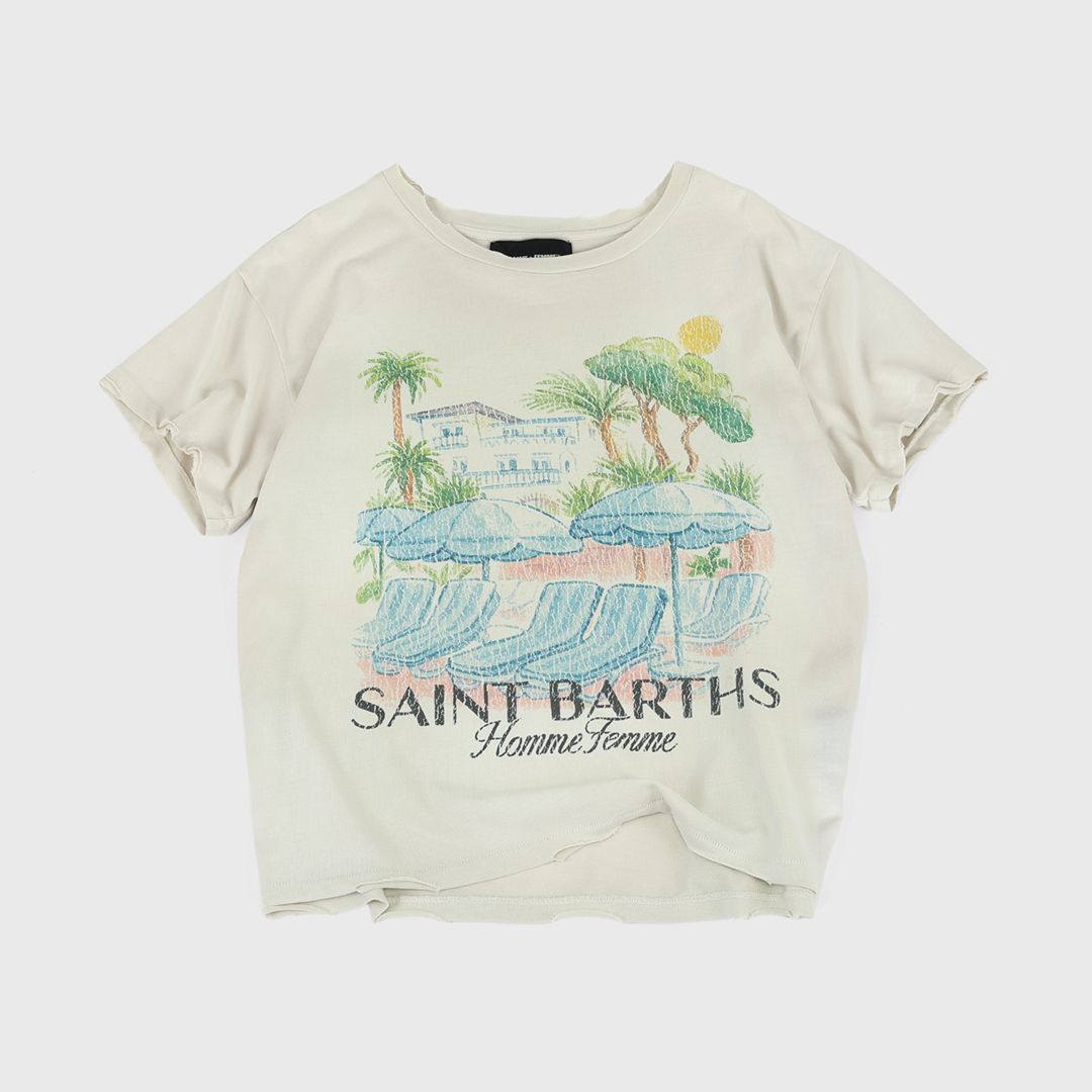 Homme Femme St Barths Vintage Tee - CREAM