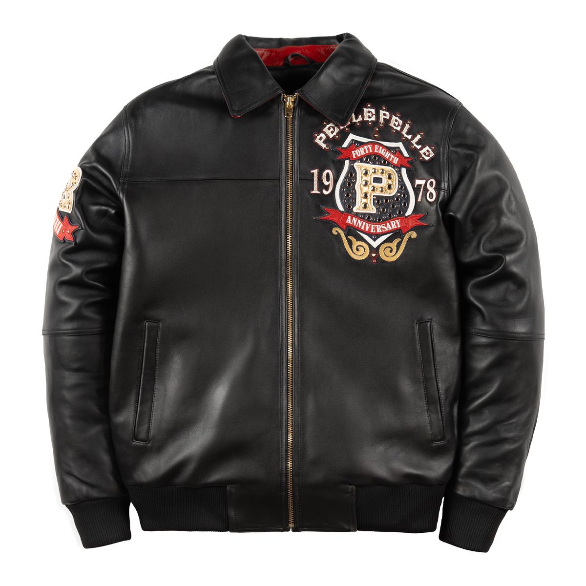 Pelle Pelle Unrivaled Anniversary Jacket - BLACK/CABERNET/IVORY
