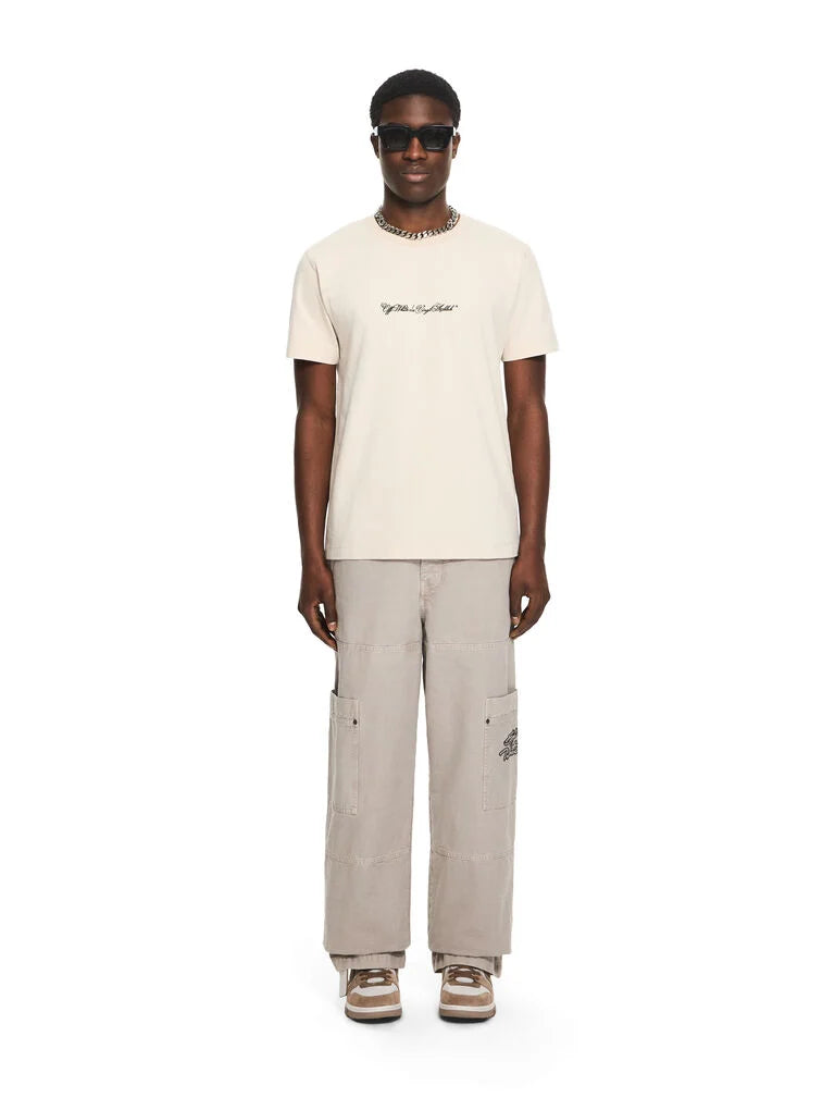 Off-White Script Arrow Slim Tee - PUMICE STONE