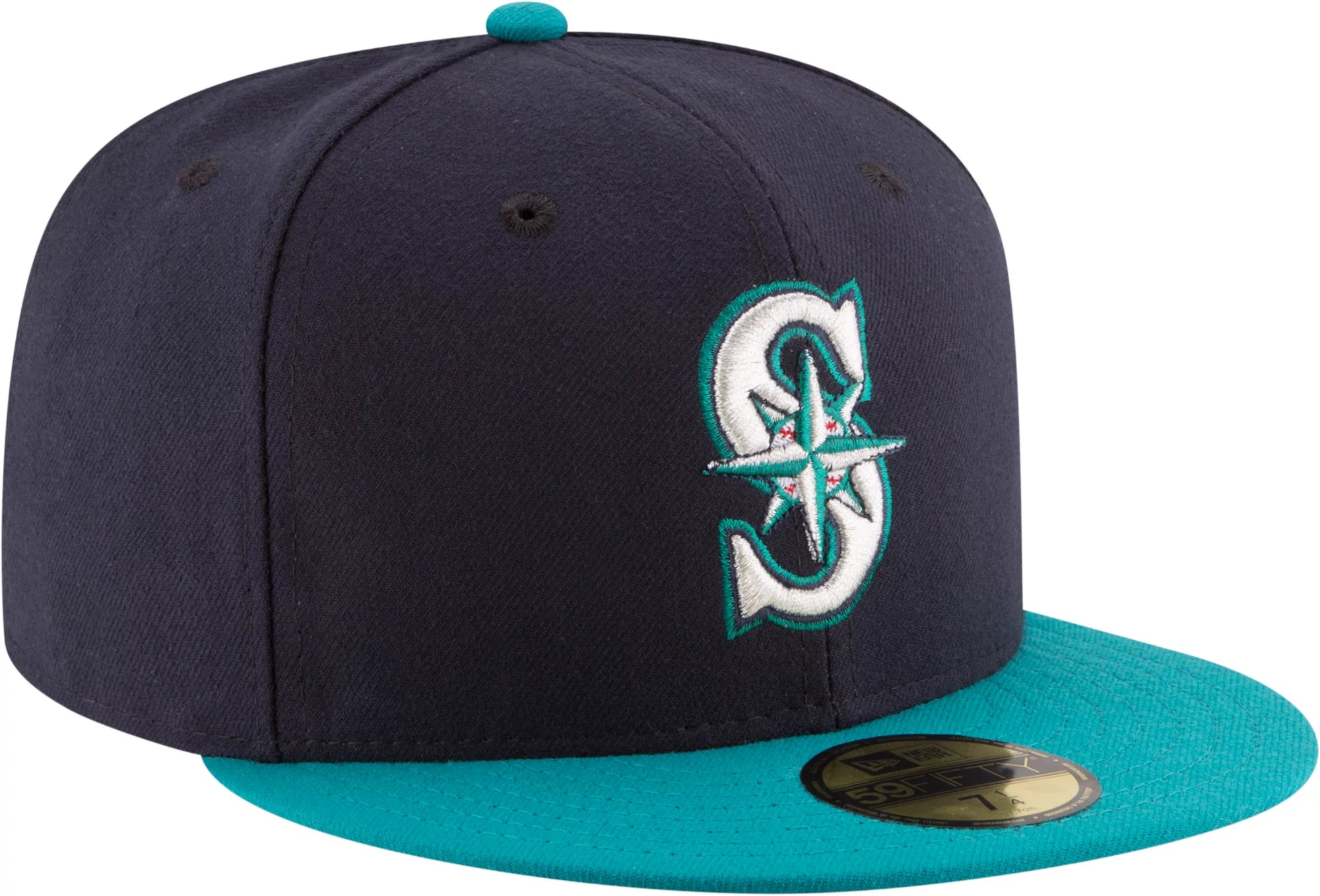 New Era Seattle Mariners Fitted Hat- NAVY BLUE/TEAL
