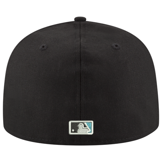 New Era Marlins Fitted Hat- BLACK/CAROLINA