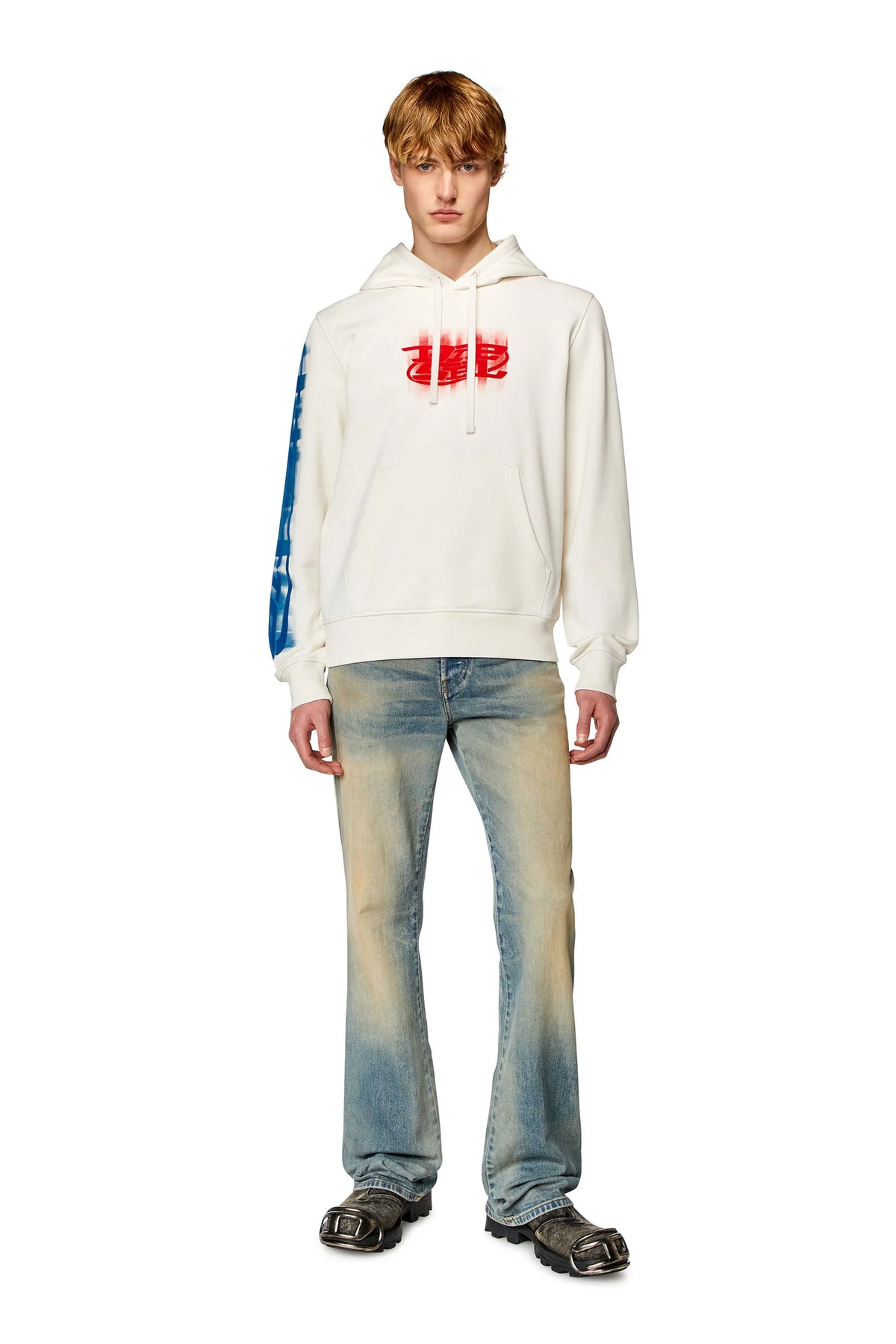 Diesel Ginn-Hood-n Sweatshirt - WHITE