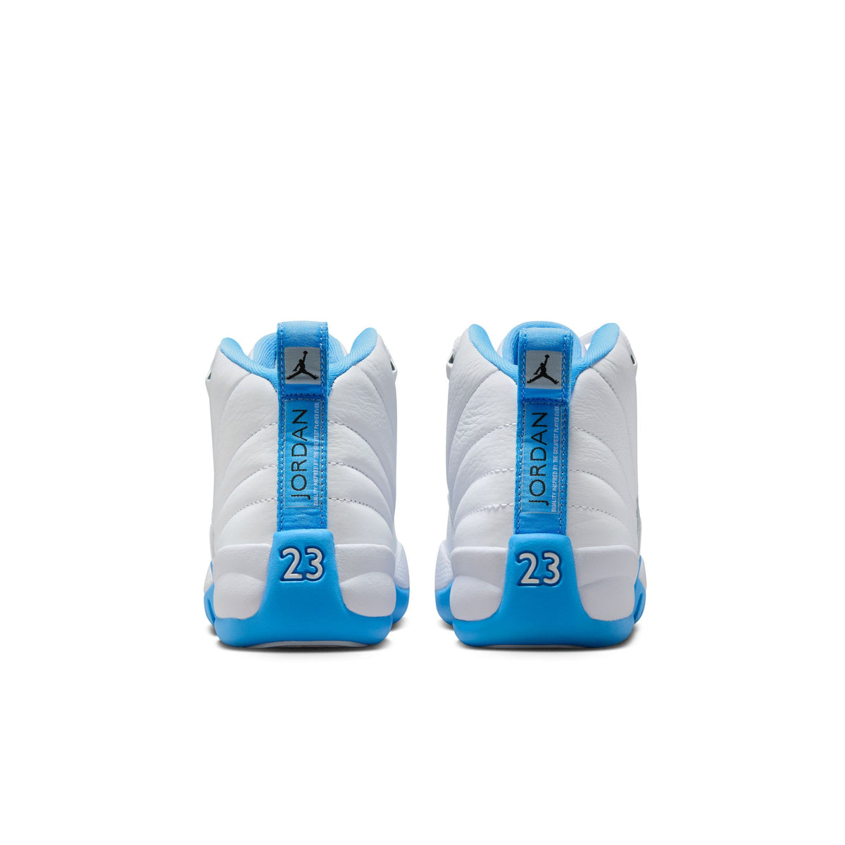 GS Air Jordan 12 Retro &quot;White and University Blue&quot; - WHITE/UNIVERSITY BLUE-METALLIC SILVER
