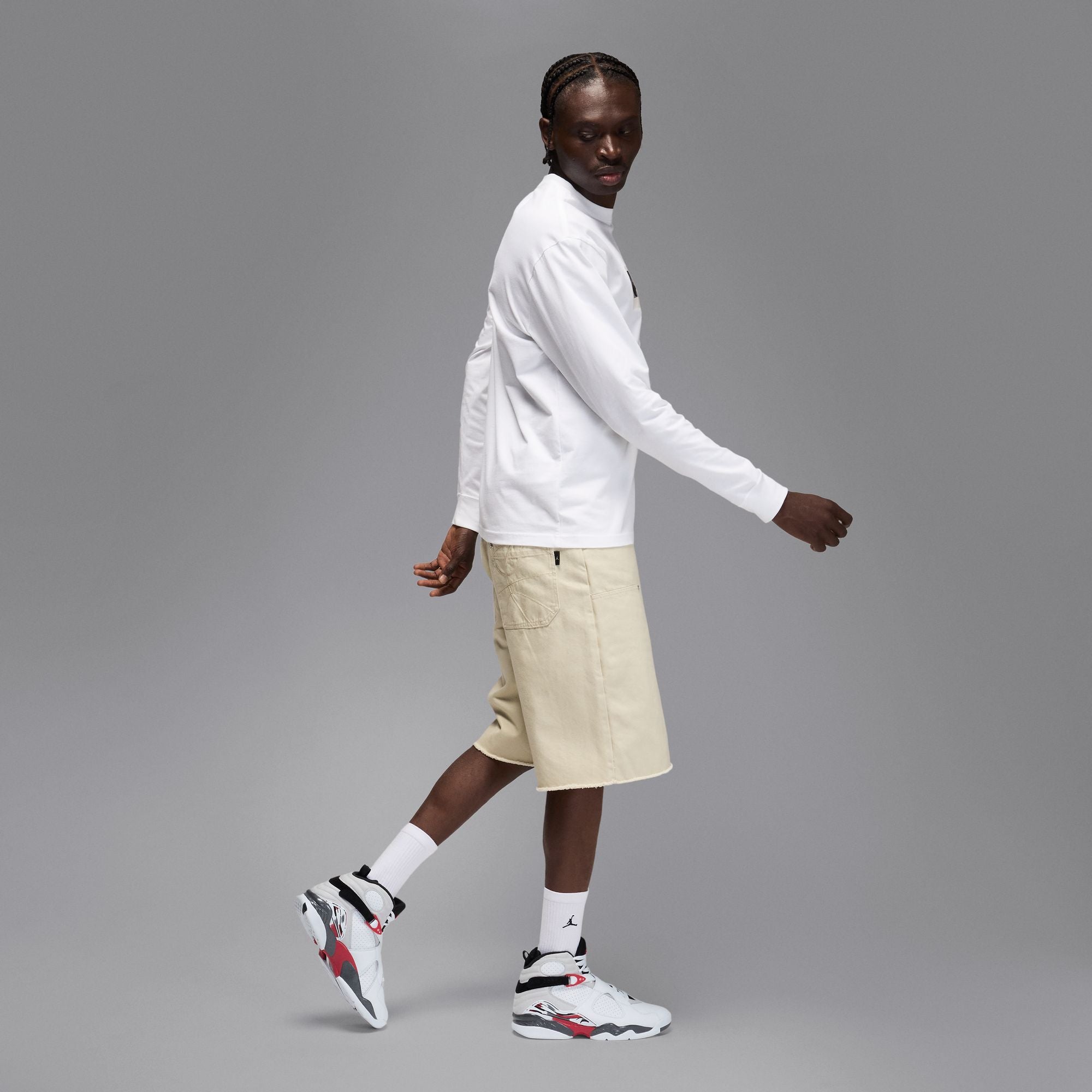 Men's Air Jordan 8 Retro "White and True Red" - WHITE/BLACK-TRUE RED