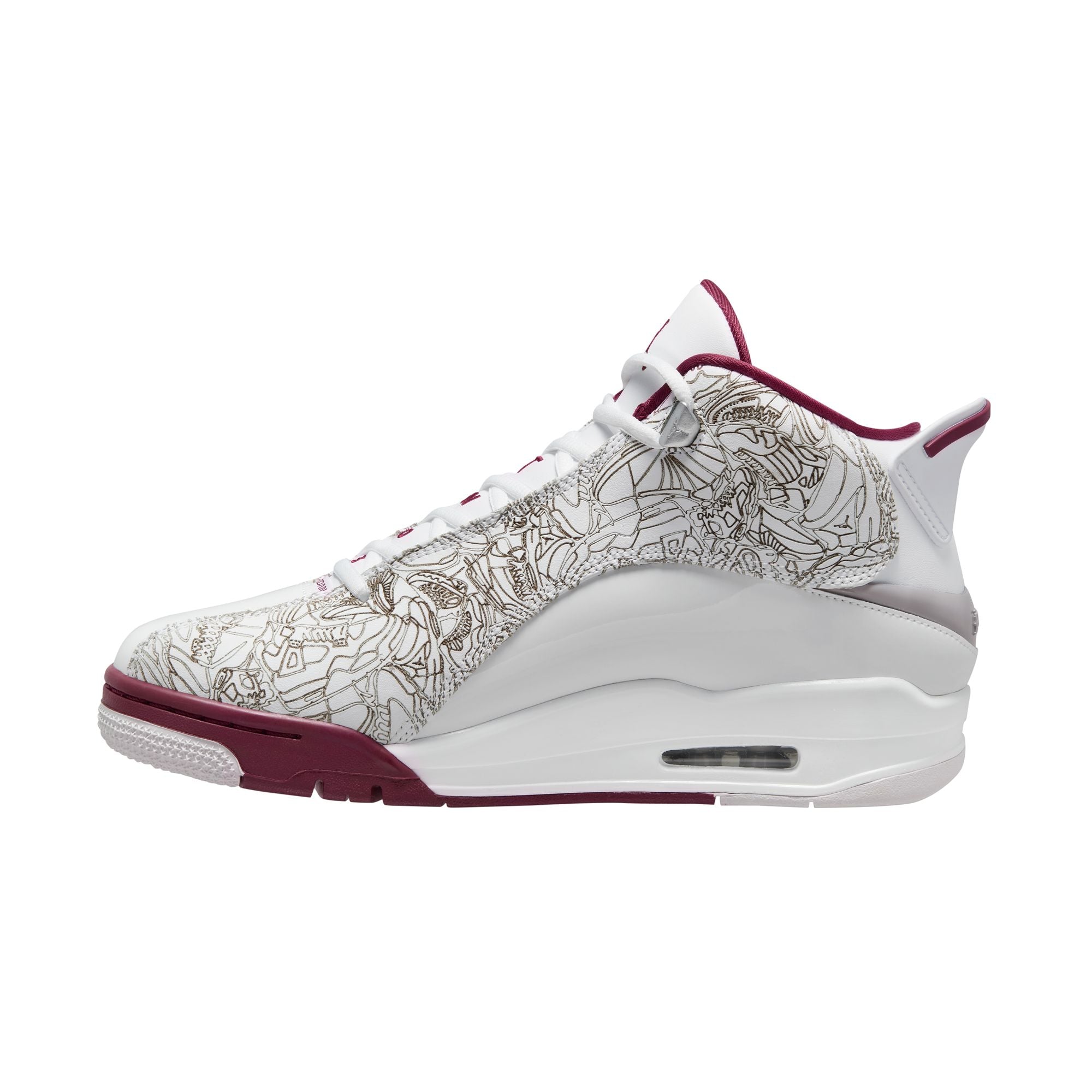 Men's Air Jordan Dub Zero - WHITE/CHERRYWOOD RED-METALLIC