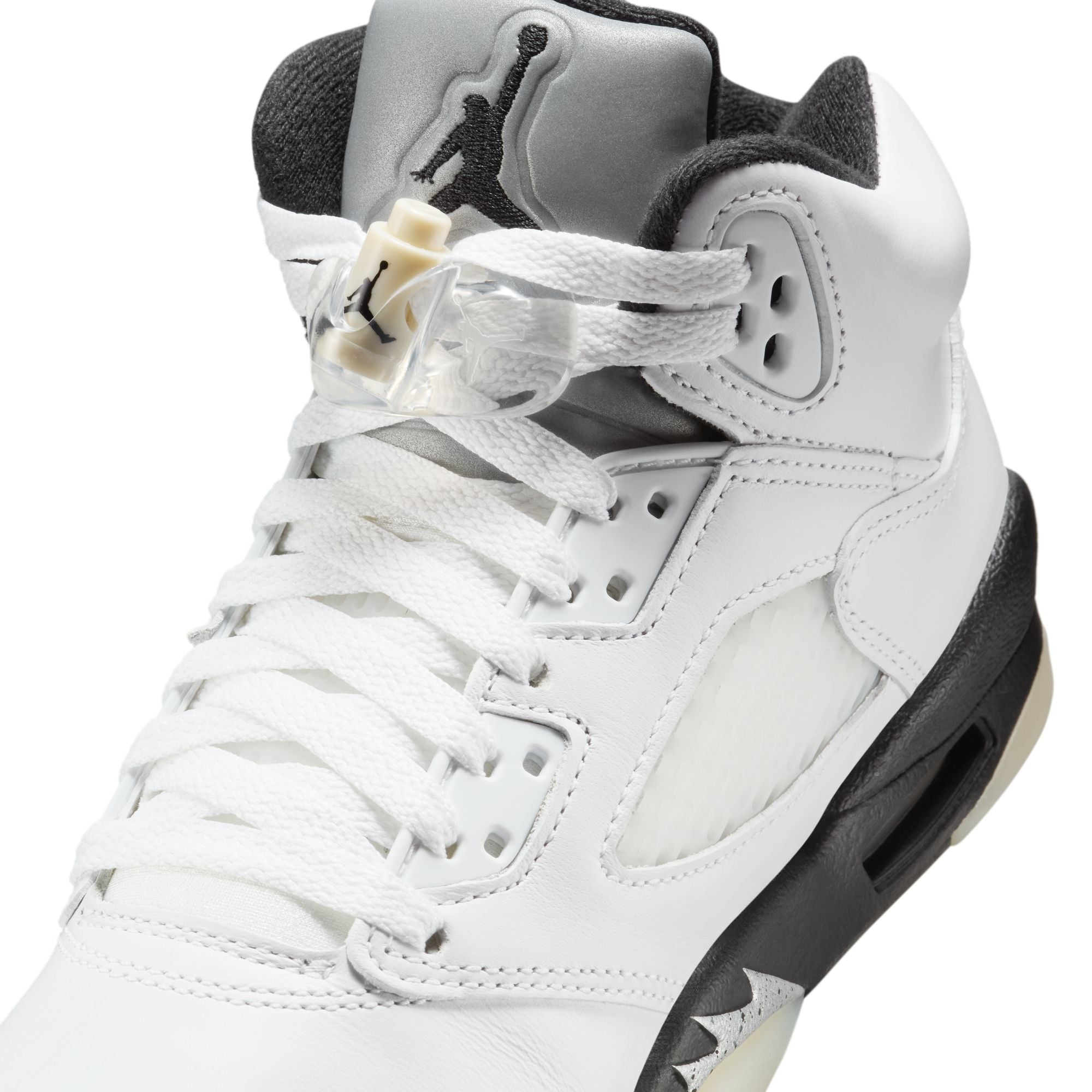 Air Jordan 5 Retro GS - WHITE/BLACK-SAIL-METALLIC SILVER