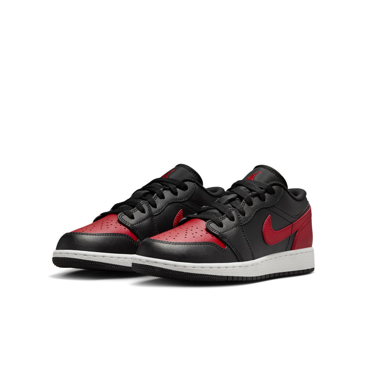 Big Kid&#39;s Air Jordan 1 Low- BLACK/VARSITY RED-SUMMIT WHITE