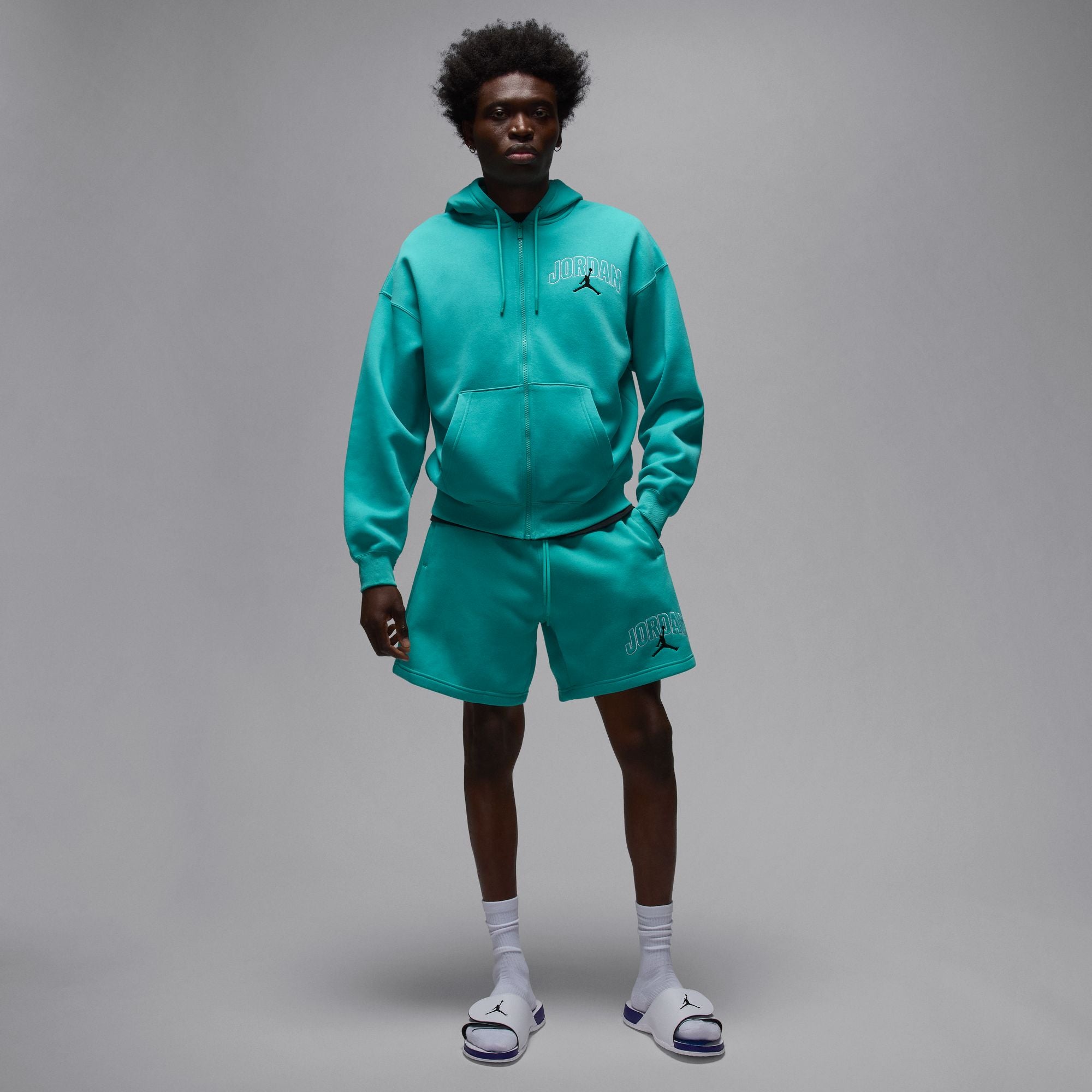 Men's Jordan Hydro V Retro - WHITE/BLACK-NEW EMERALD-GRAPE ICE