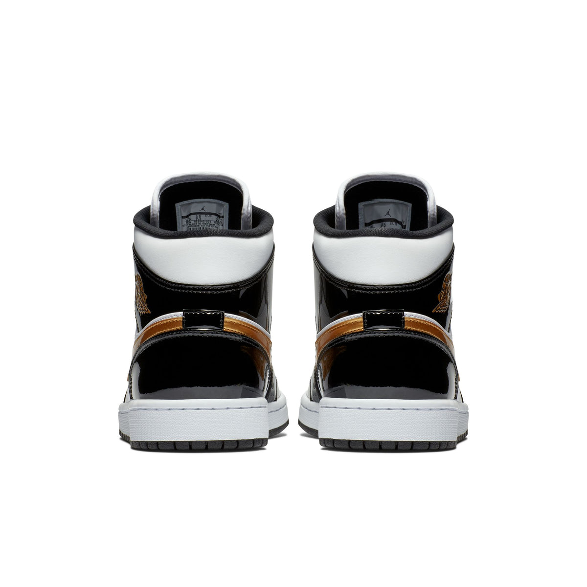 Men&#39;s Air Jordan 1 Mid- BLACK/METALLIC GOLD-WHITE
