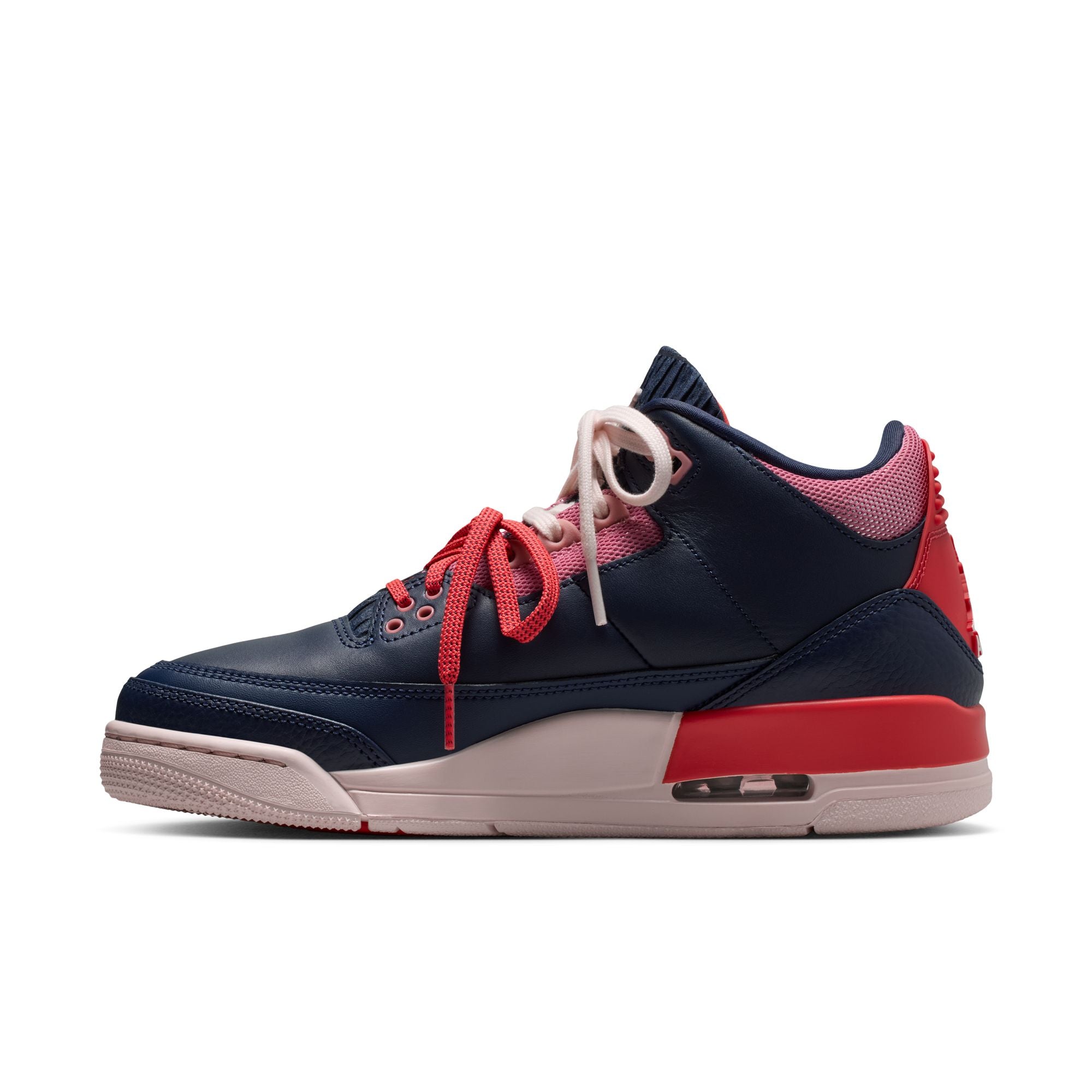 Women's Air Jordan 3 Retro "Sport Renaissance" - OBSIDIAN/CHALK-TRACK RED