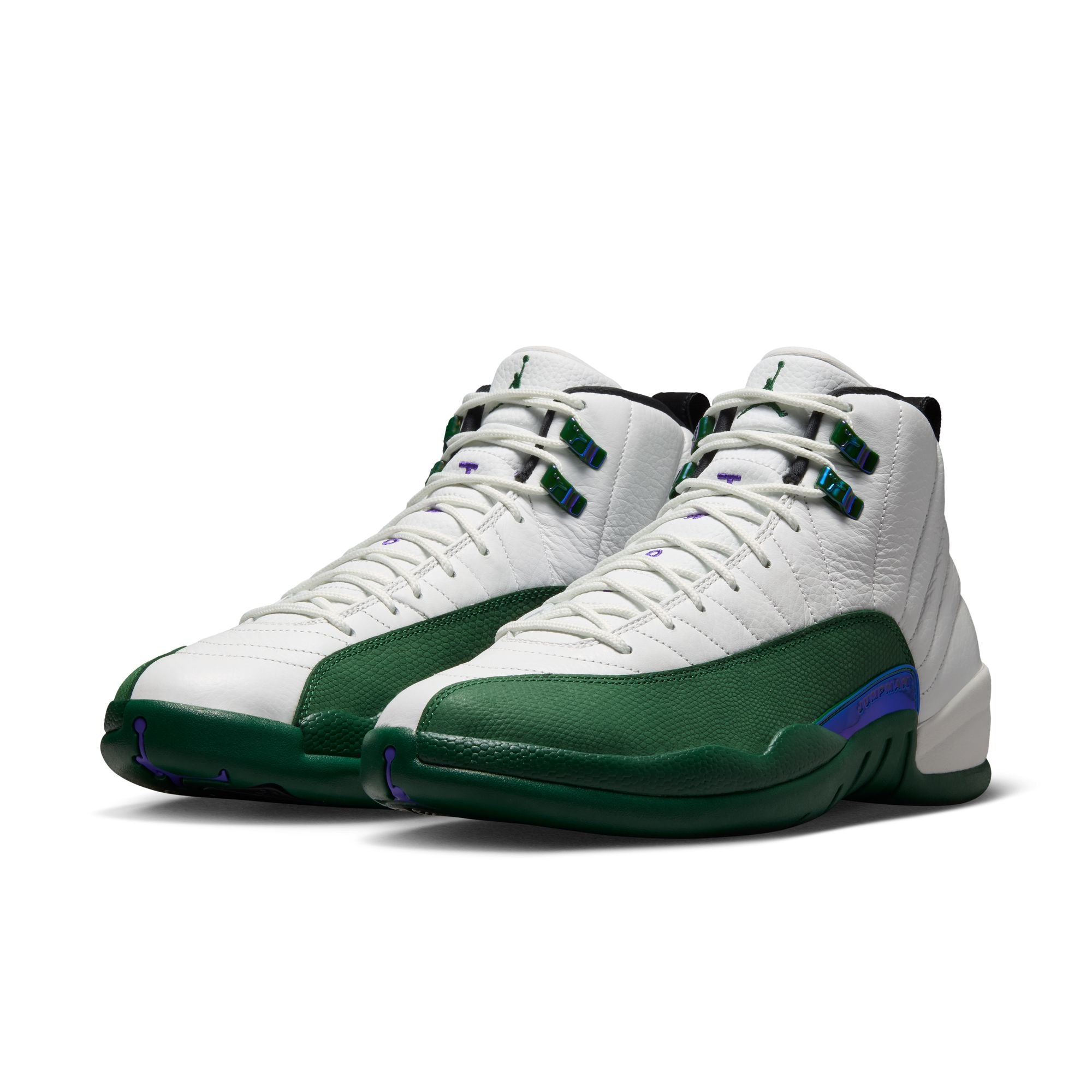 Men's Air Jordan 12 Retro "Idols Become Rivals" - SUMMIT WHITE/GORGE GREEN-FIERCE PURPLE