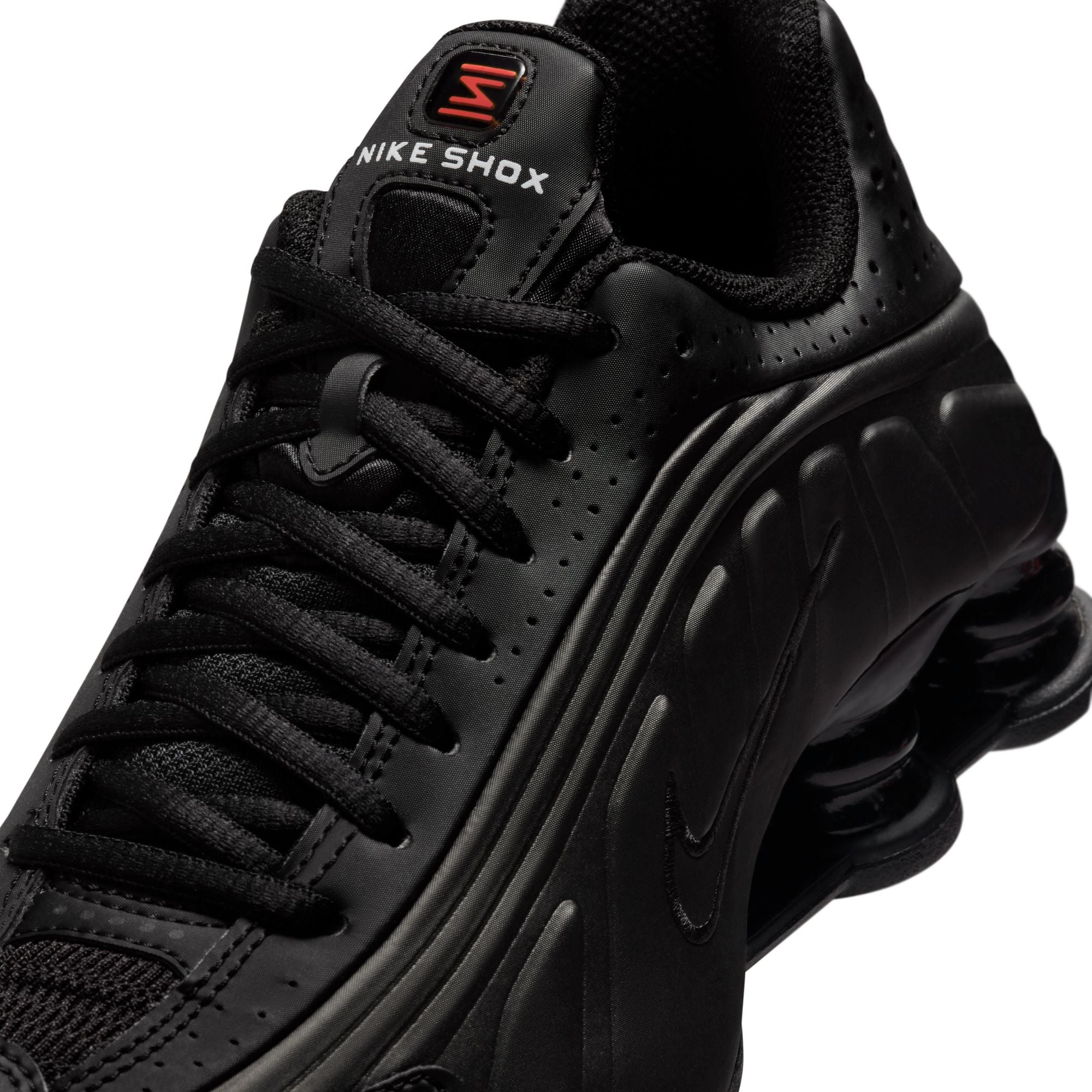 Gradeschool Nike Shox R4 - BLACK/BLACK-BLACK-BRIGHT CRIMSON