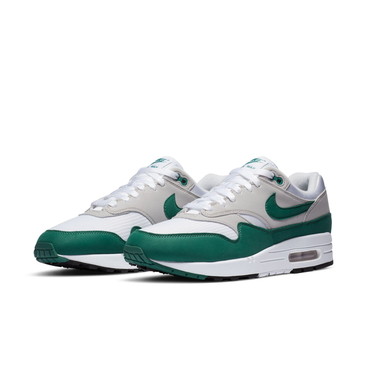 Men&#39;s Nike Air Max 1- WHITE/EVERGREEN AURA-NEUTRAL GREY-BLACK