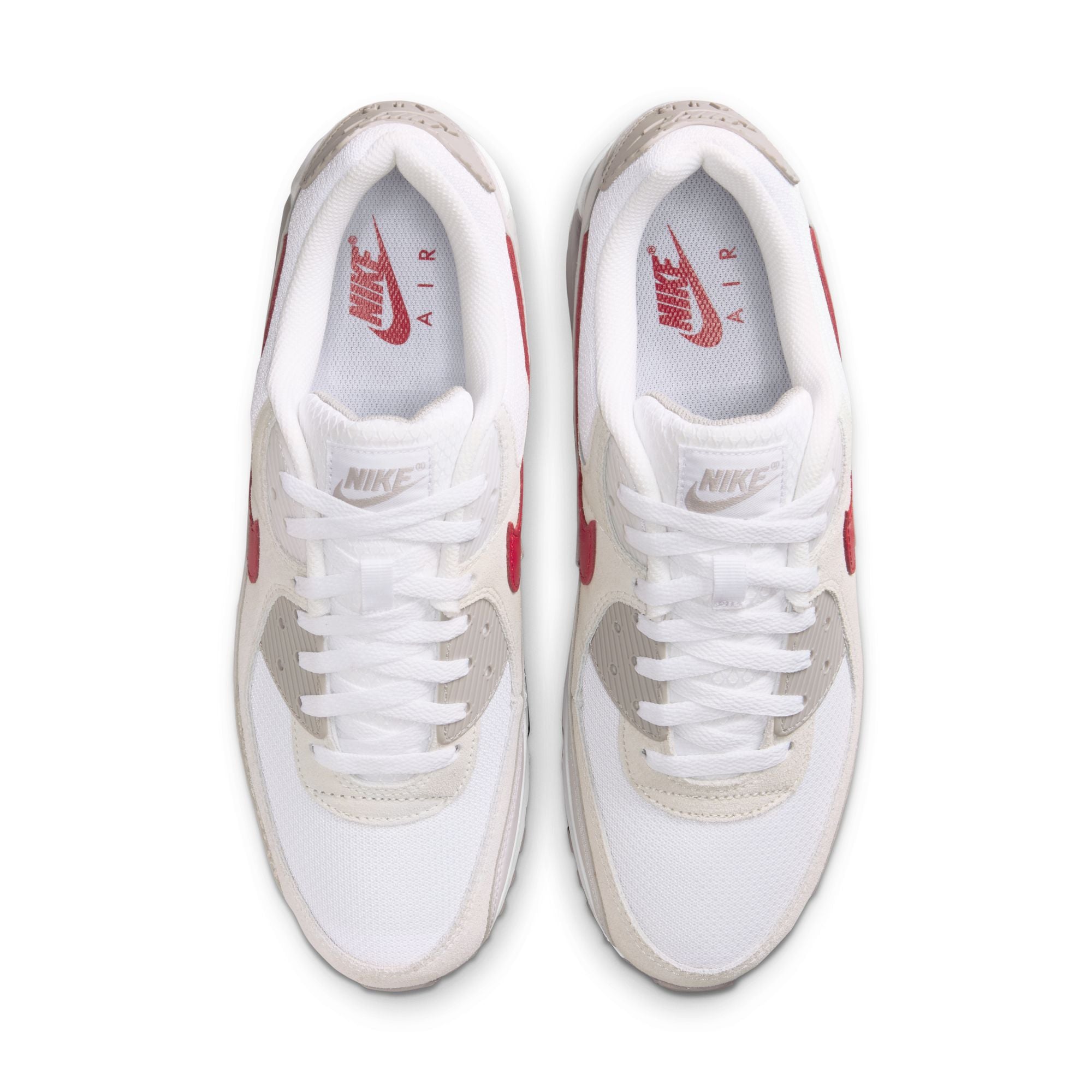 Men's Nike Air Max 90 - WHITE/UNIVERSITY RED-COLLEGE GREY