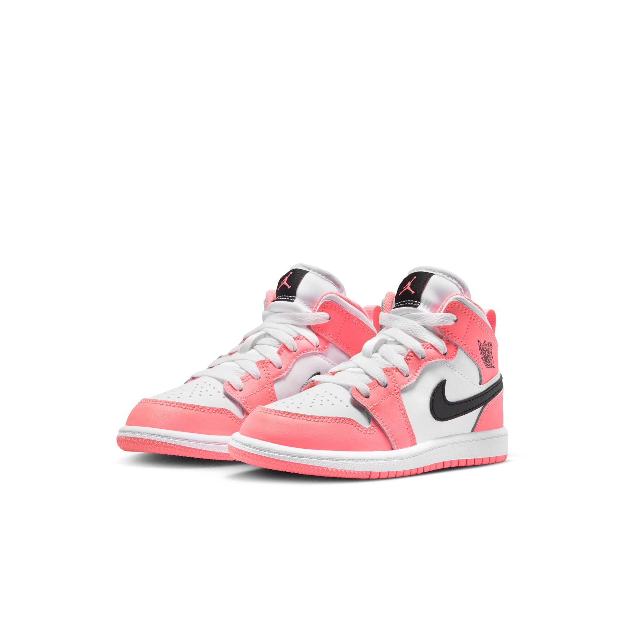 Preschool Air Jordan 1 Mid  - PINK GAZE/BLACK-WHITE
