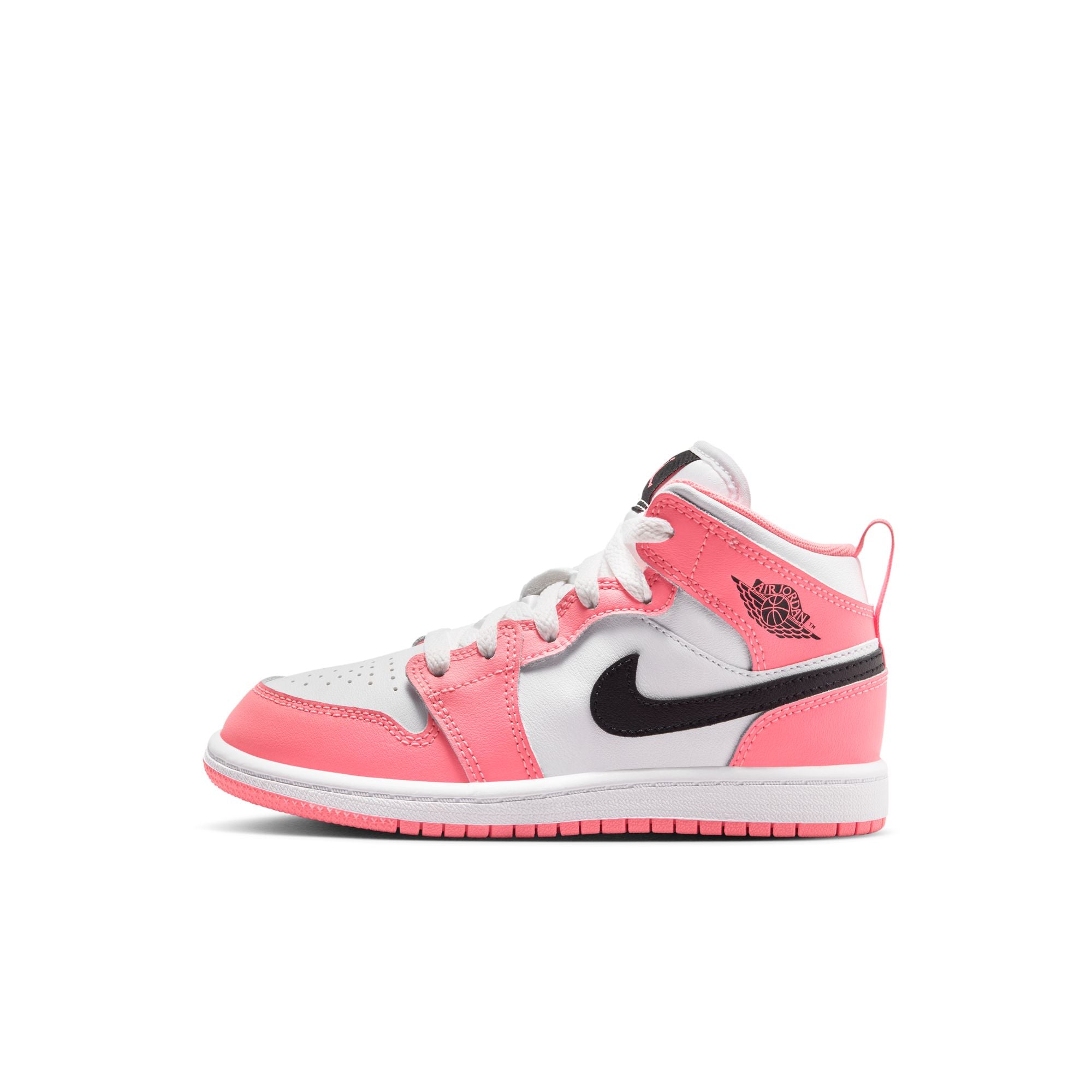 Preschool Air Jordan 1 Mid  - PINK GAZE/BLACK-WHITE