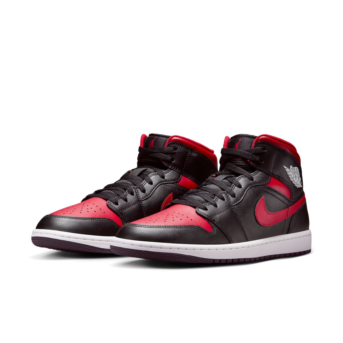 Men&#39;s Air Jordan 1 Mid- BLACK/VARSITY RED-SUMMIT WHITE