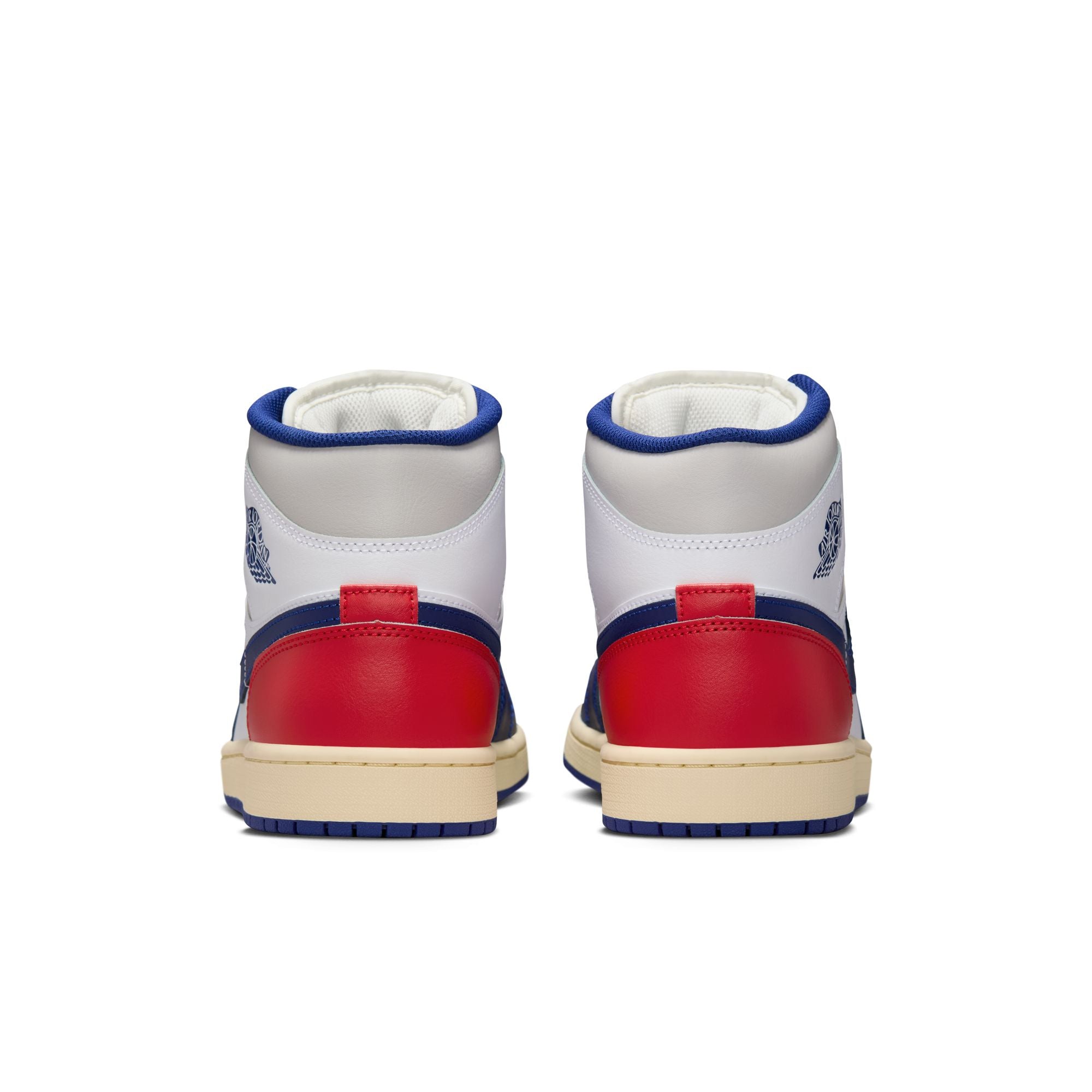 Men's Air Jordan 1 Mid SE - WHITE/DEEP ROYAL BLUE-UNIVERSITY RED