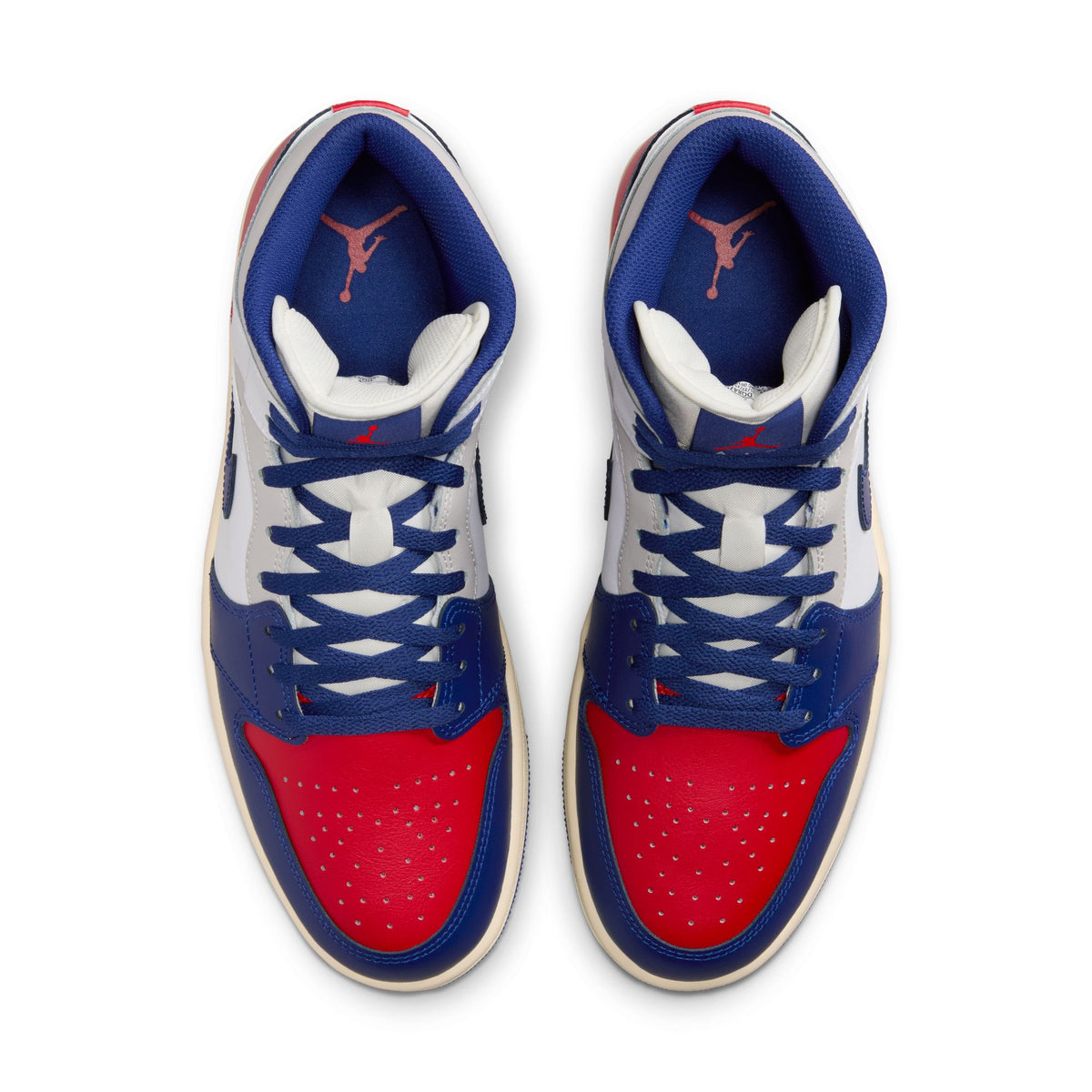Men&#39;s Air Jordan 1 Mid SE - WHITE/DEEP ROYAL BLUE-UNIVERSITY RED