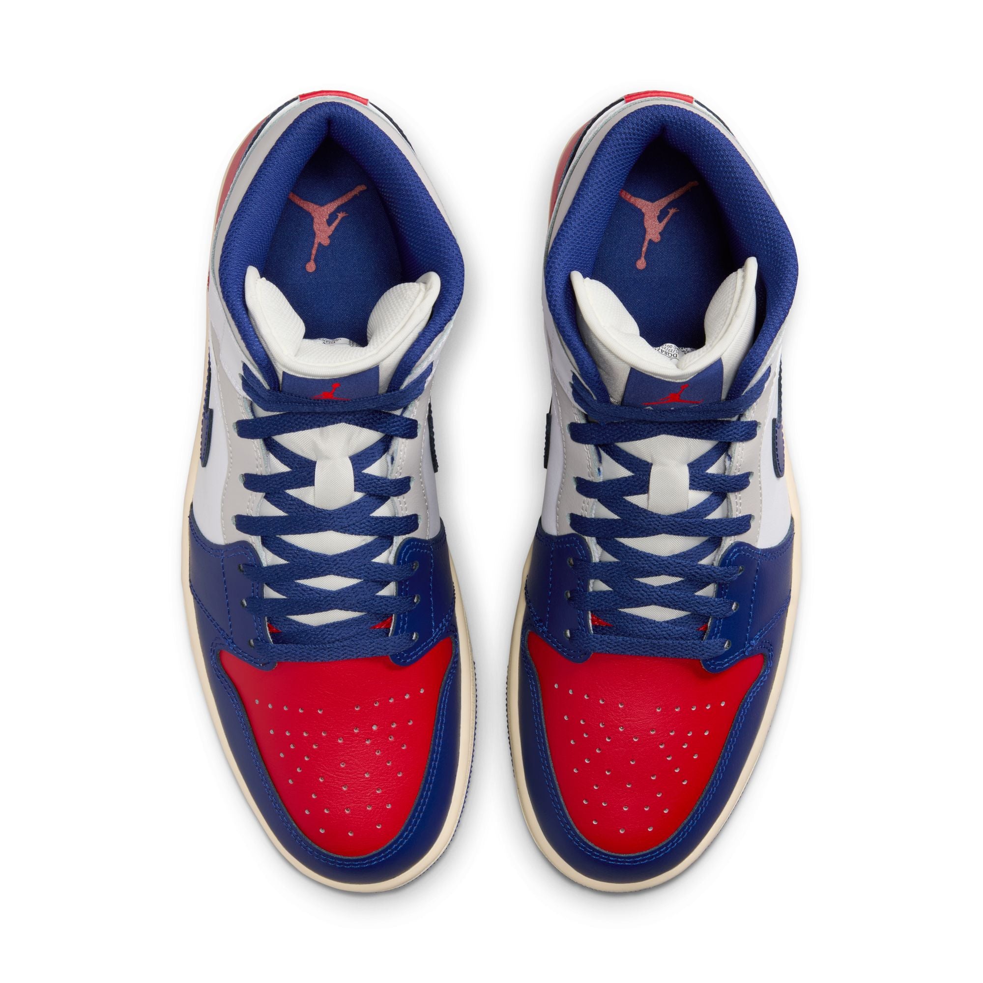 Men's Air Jordan 1 Mid SE - WHITE/DEEP ROYAL BLUE-UNIVERSITY RED