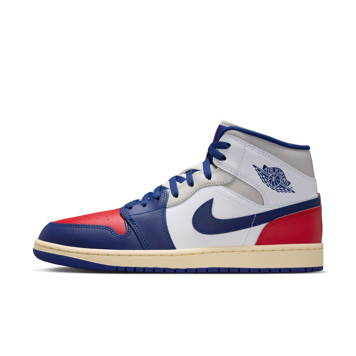 Men&#39;s Air Jordan 1 Mid SE - WHITE/DEEP ROYAL BLUE-UNIVERSITY RED