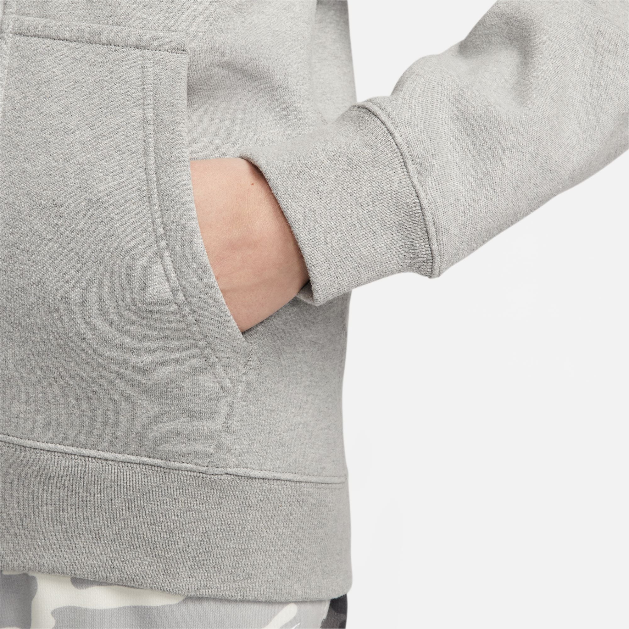 Nike Solo Swoosh
 Hoodie - DK GREY HEATHER/WHITE