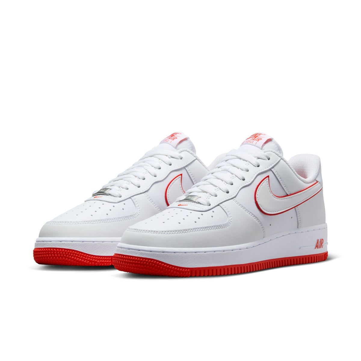 Men&#39;s Nike Air Force 1&#39;07- WHITE/WHITE-PICANTE RED