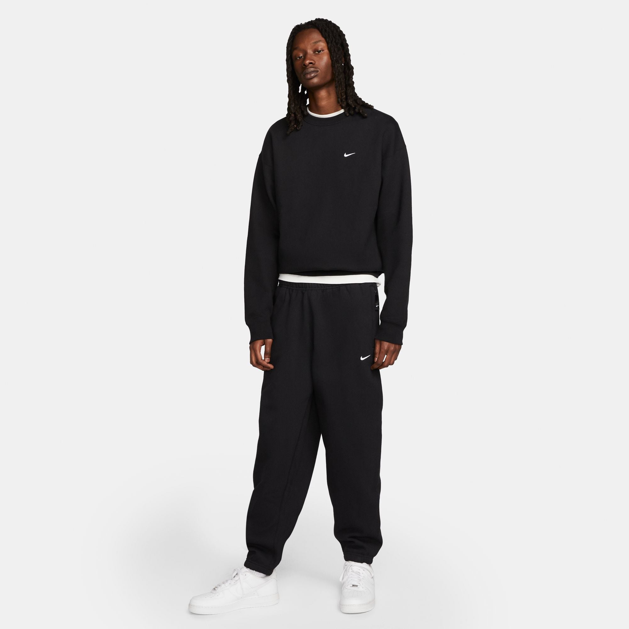 Men's Nike Solo Swoosh Pants - BLACK/WHITE