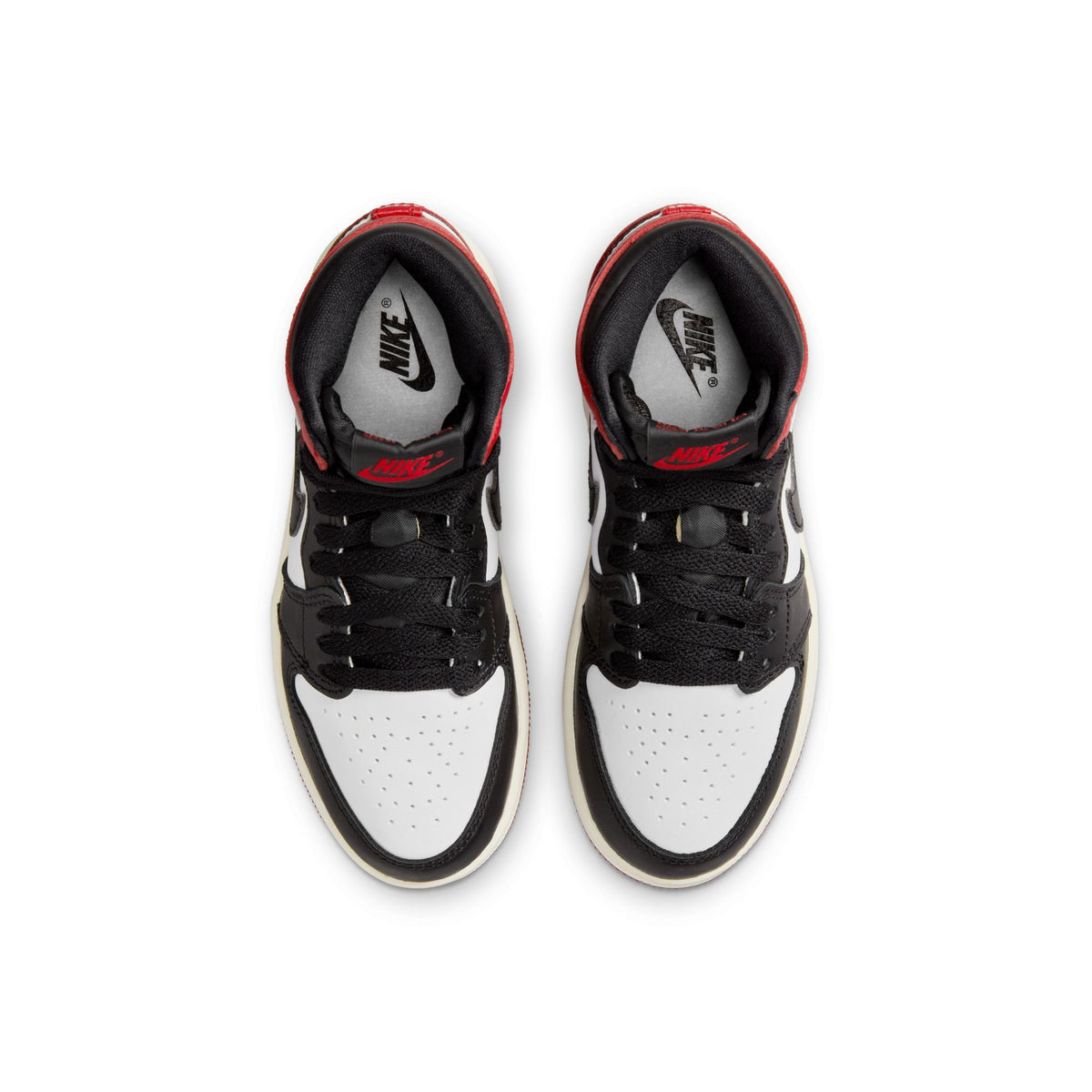 Preschool Air Jordan 1 Retro High OG &quot;Black Toe&quot; - WHITE/BLACK-VARSITY RED-SAIL