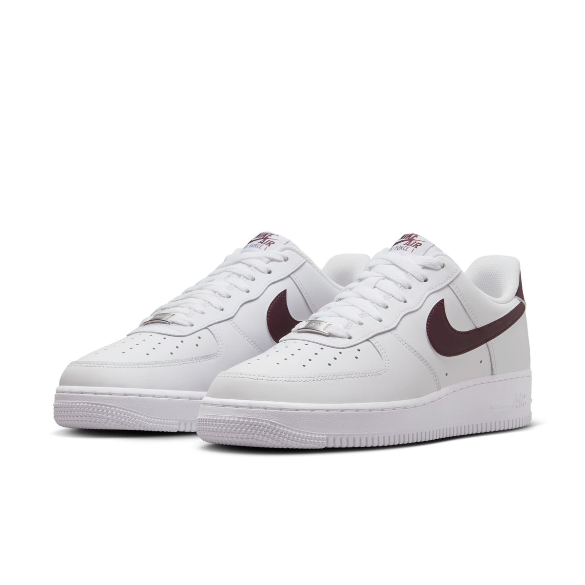 Men&#39;s Nike Air Force 1 &#39;07- WHITE/BURGUNDY CRUSH-WHITE