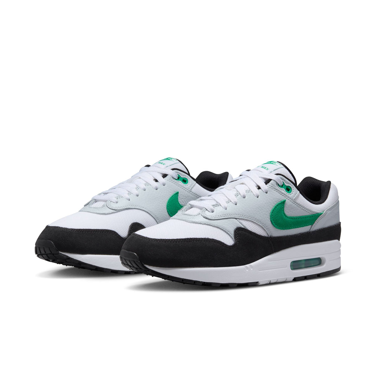 Men&#39;s Nike Air Max 1-WHITE/STADIUM GREEN-PURE PLATINUM-BLACK