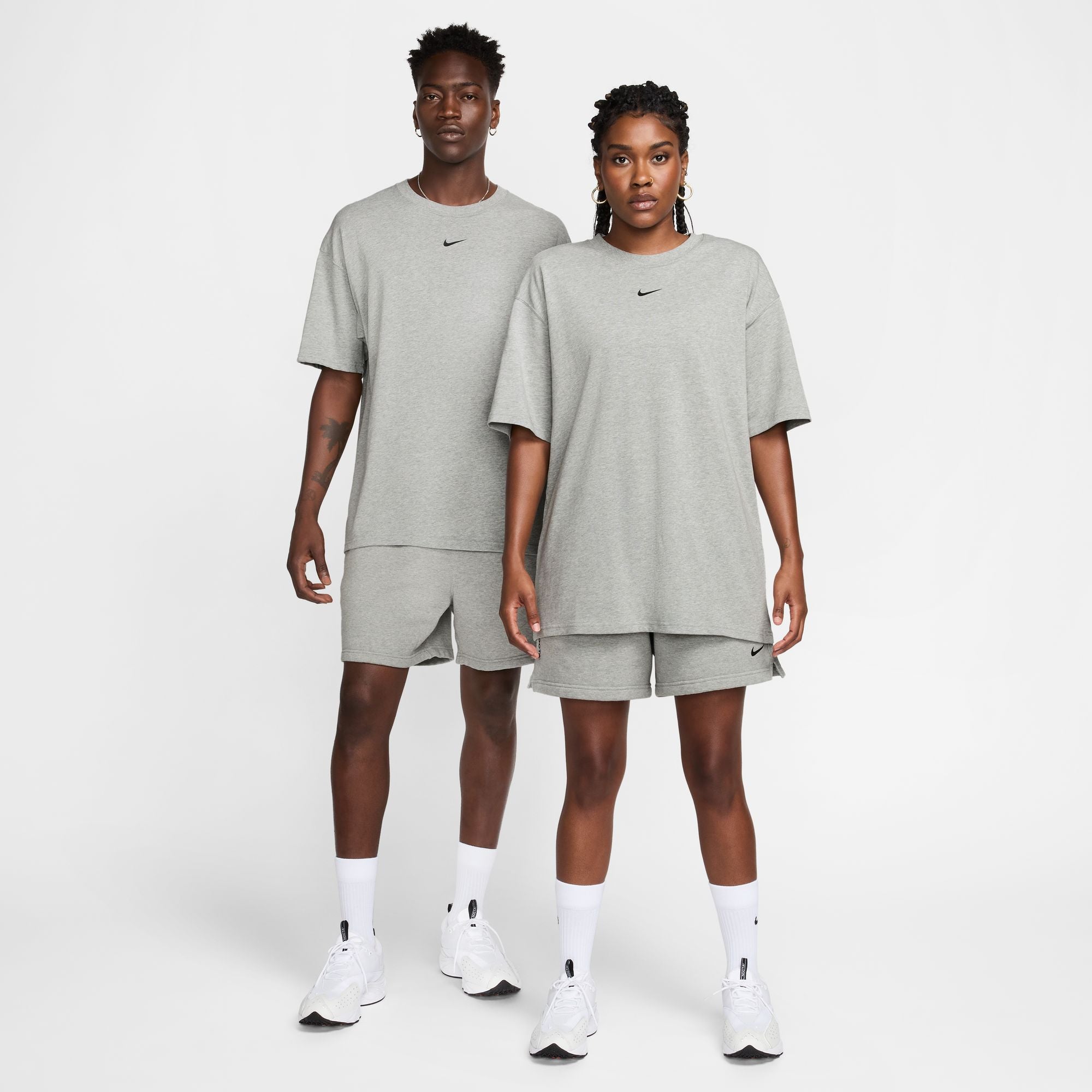 Men's Nike x Nocta Cardinal Fleece Shorts - DK GREY HEATHER/MATTE SILVER/BLACK